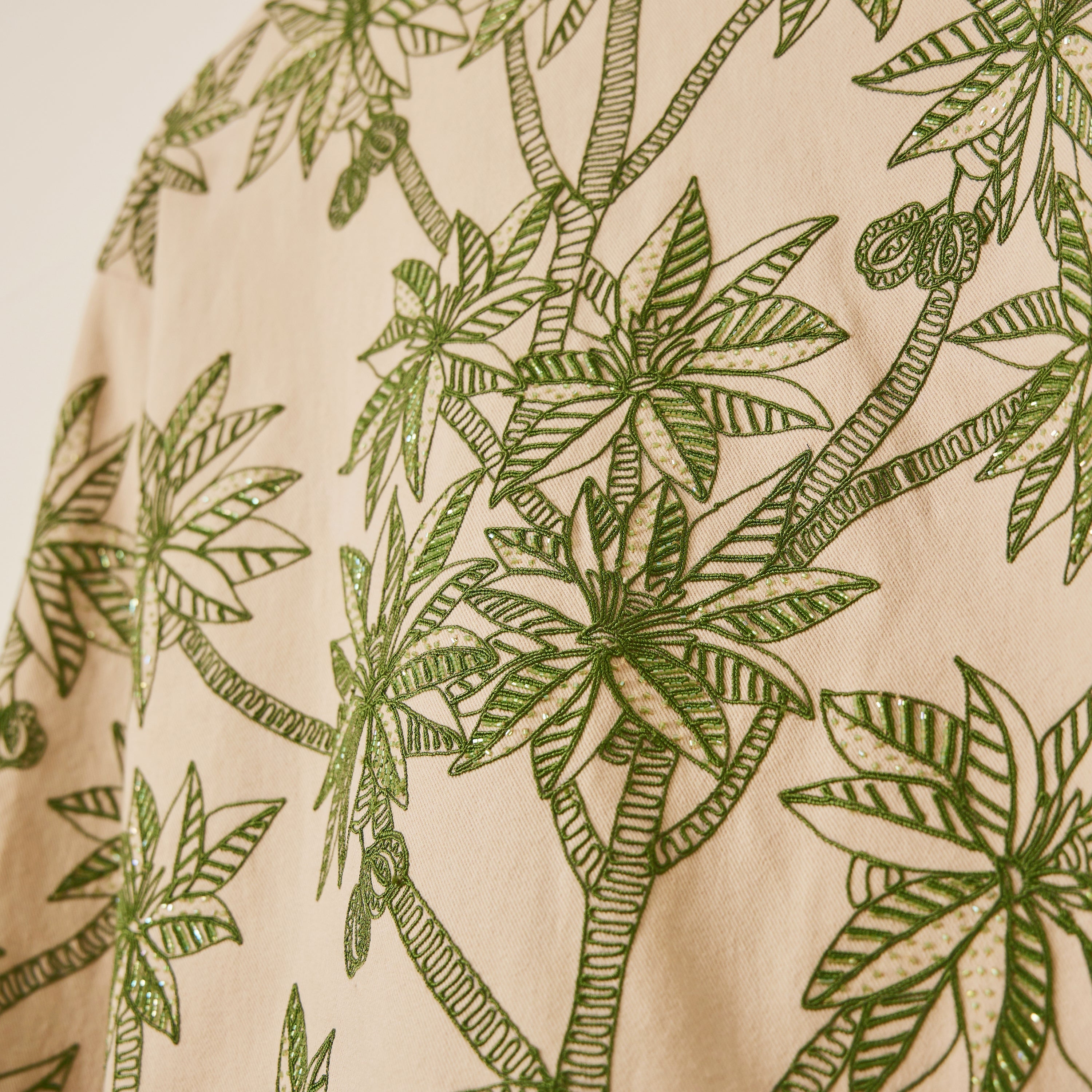 "Le leopard" hand embroidered zip up jacket