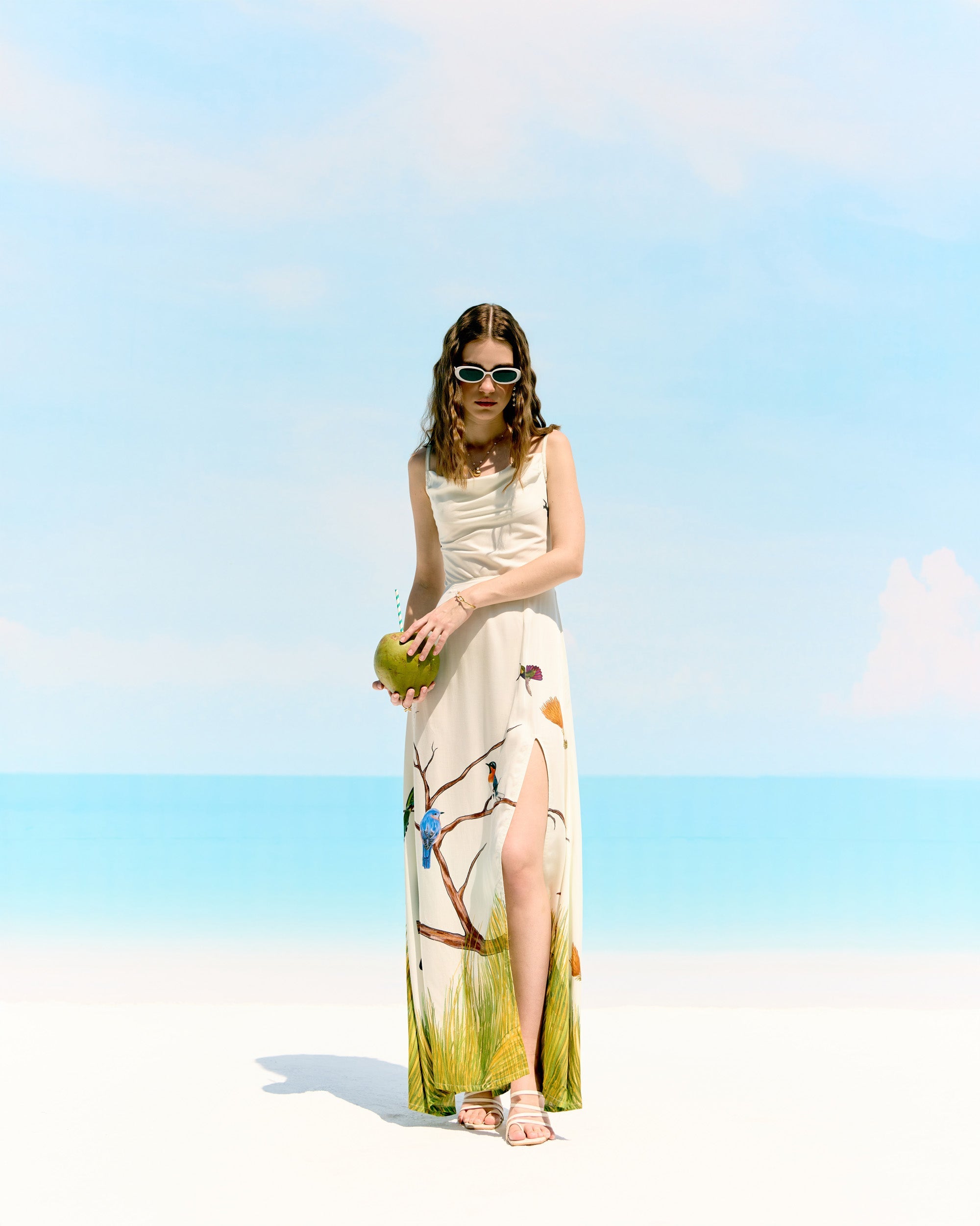 "Le Maine" Pleated Cowl Aline Dress