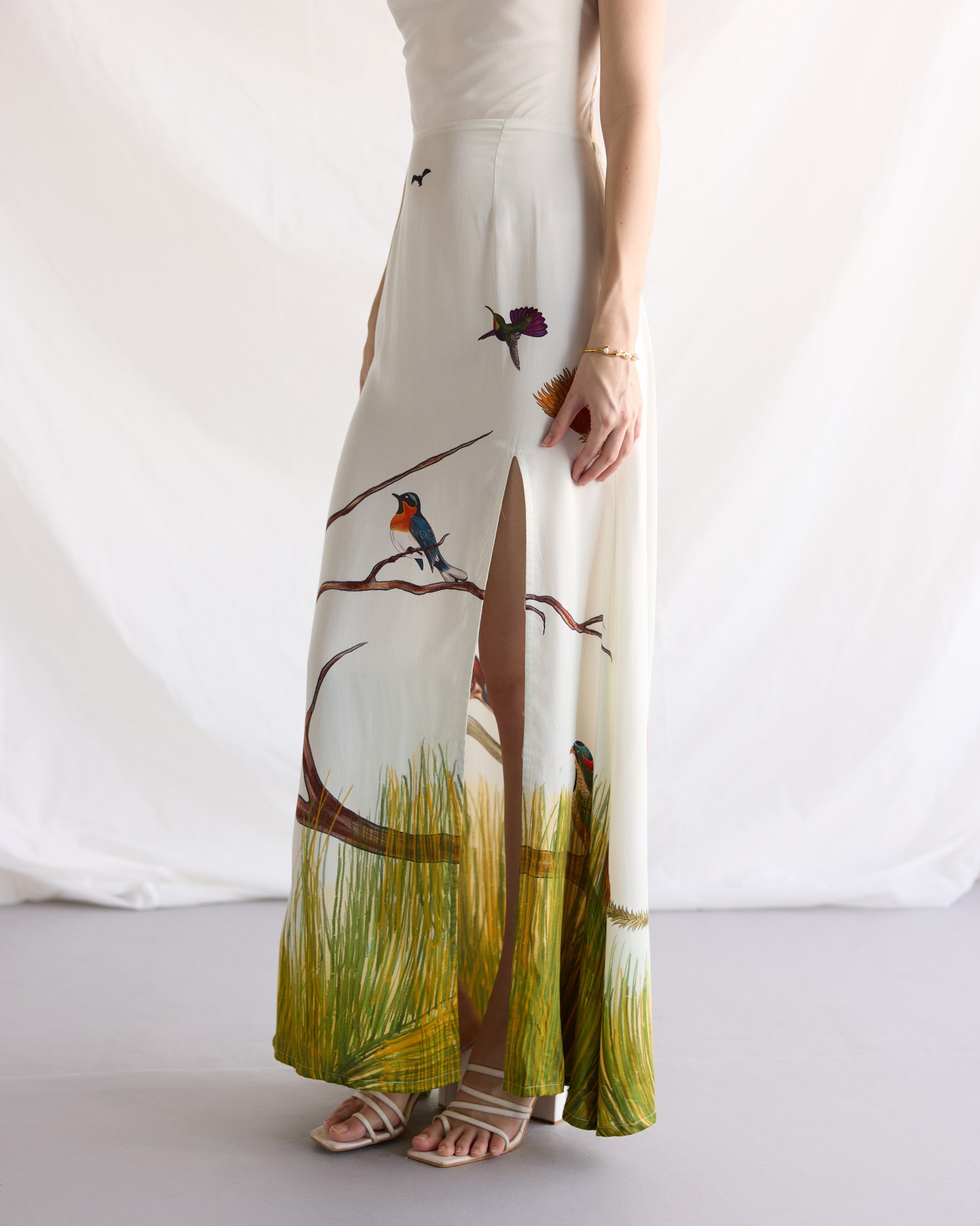 "Le Maine" Pleated Cowl Aline Dress