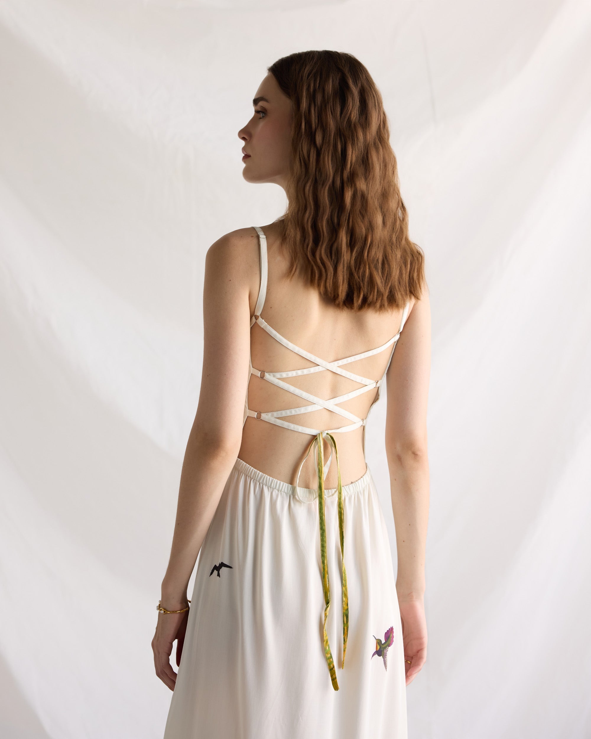 "Le Maine" Pleated Cowl Aline Dress