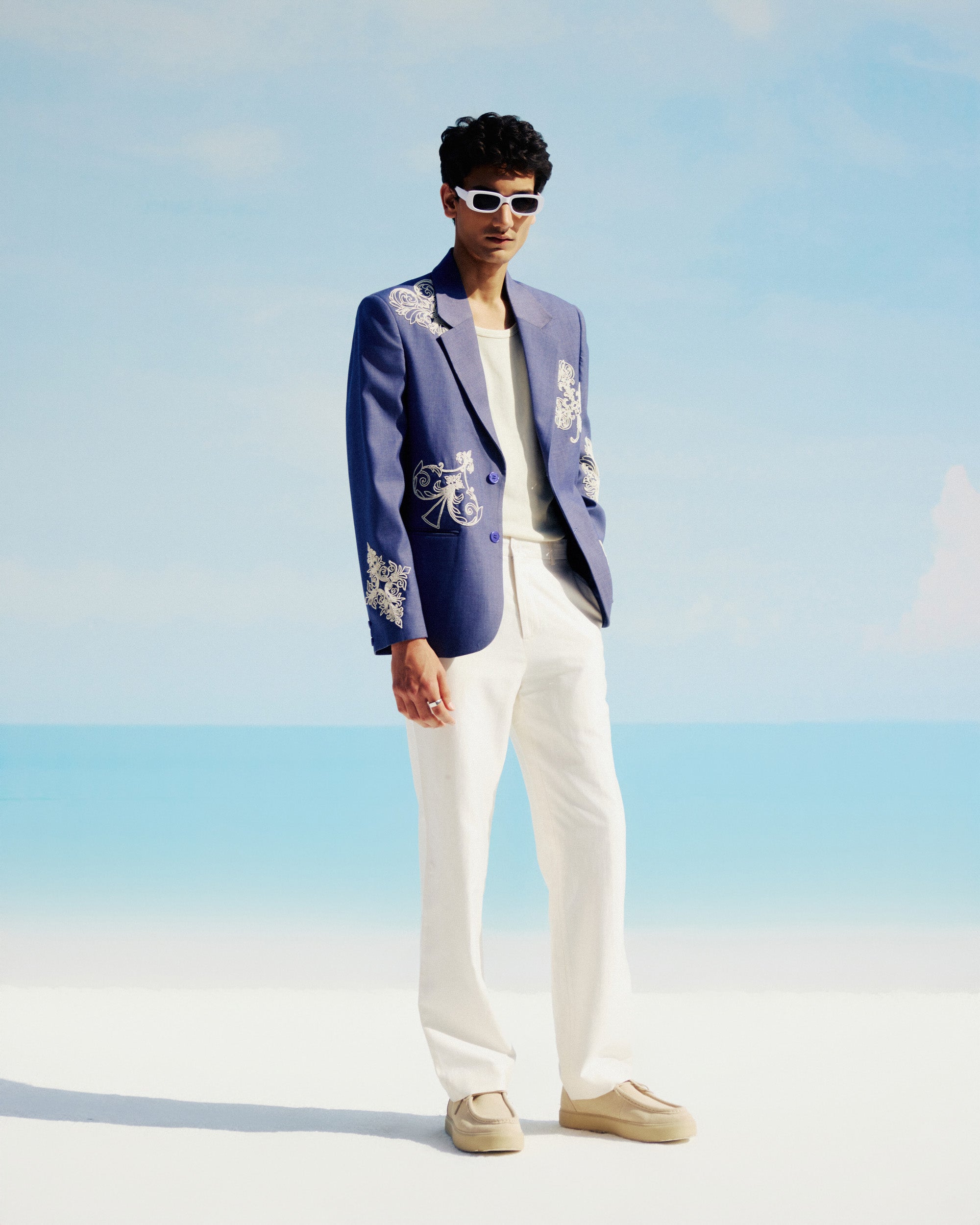 Côte d’Azur Hand Embroidered Blazer
