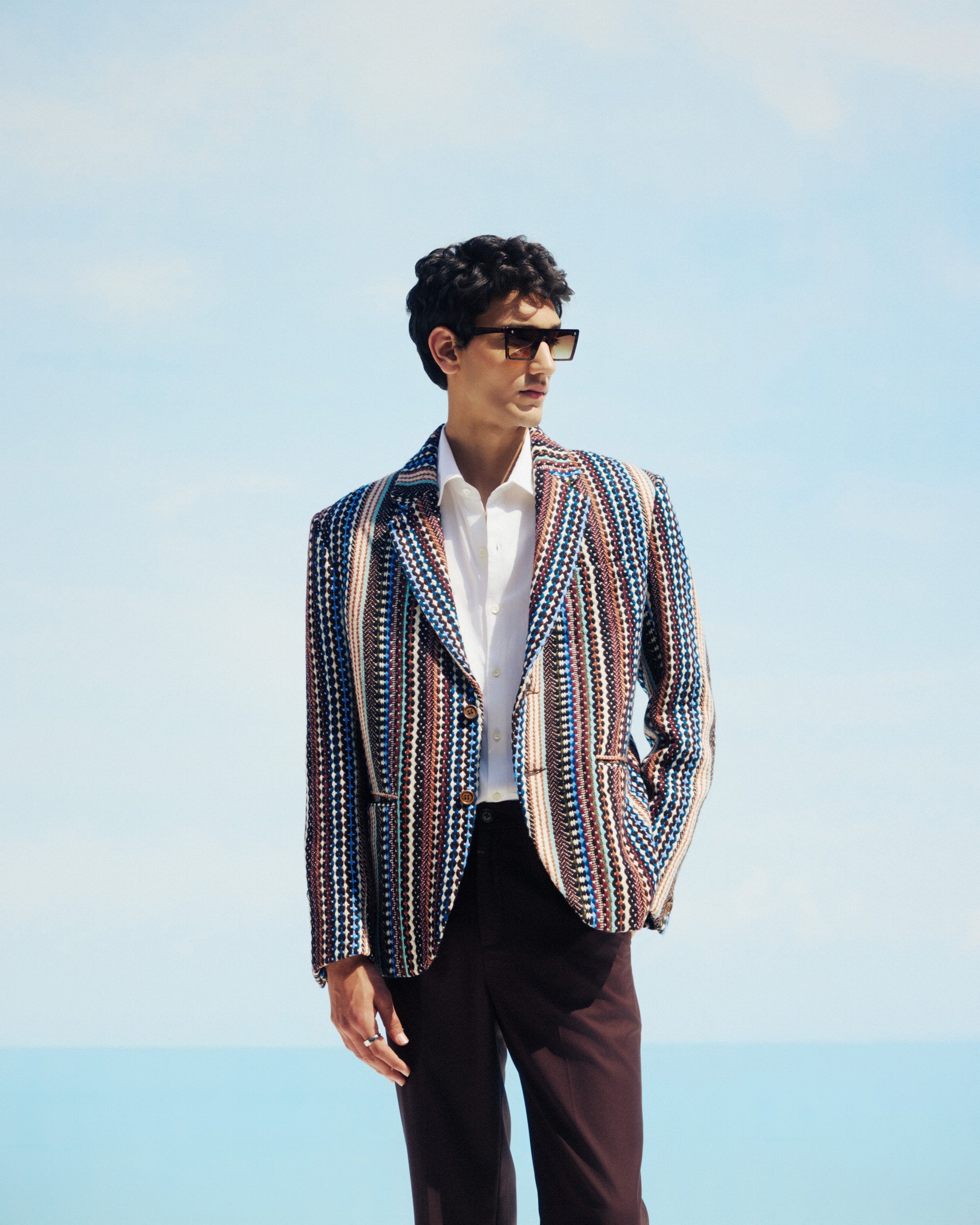 "Le Trinidad Tides" textured Blazer