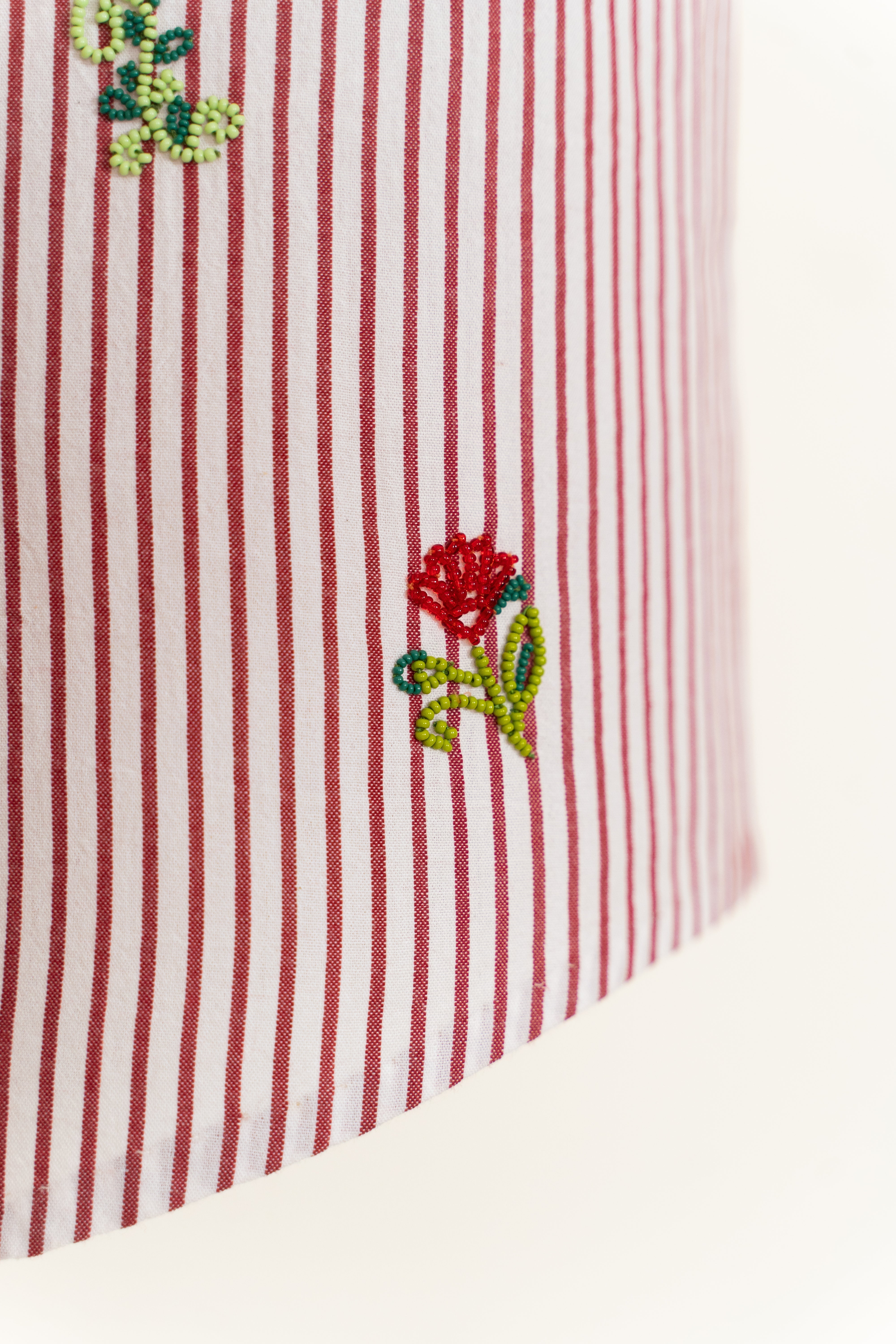 "Floral stripes" hand embroidered Shirt