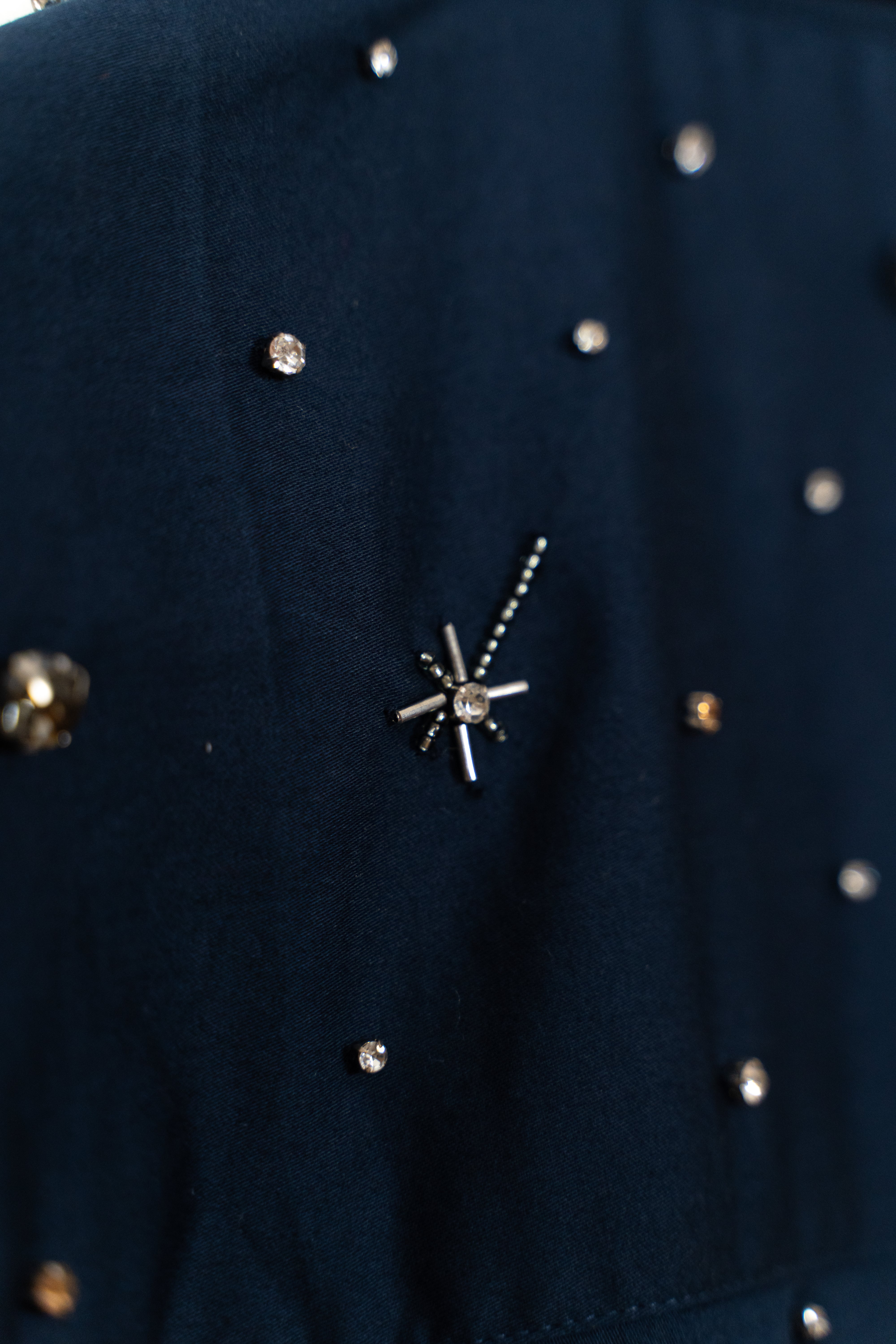 "Night sky" hand embroidered Shirt