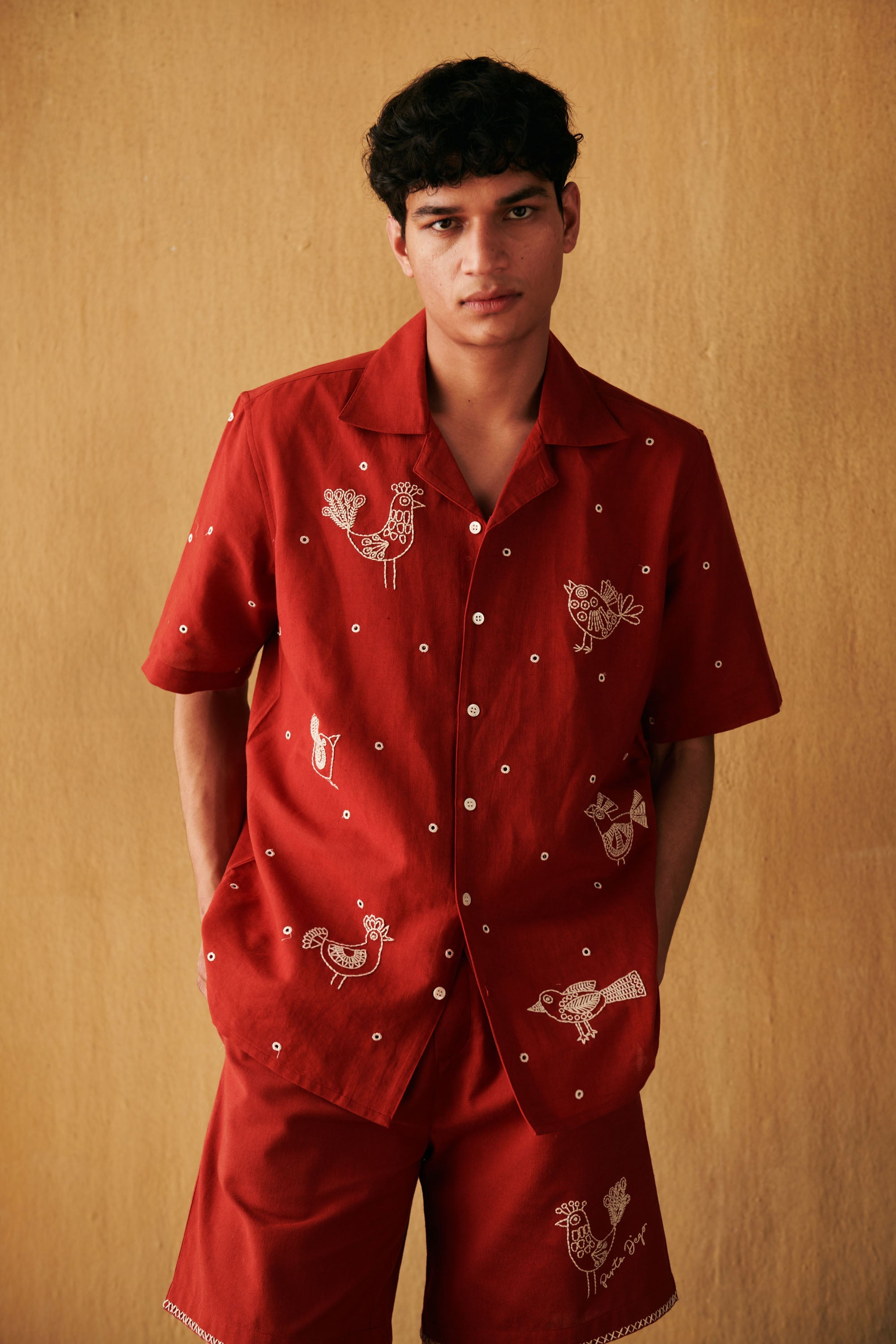"Afternoon in Tuscany" hand embroidered Shirt