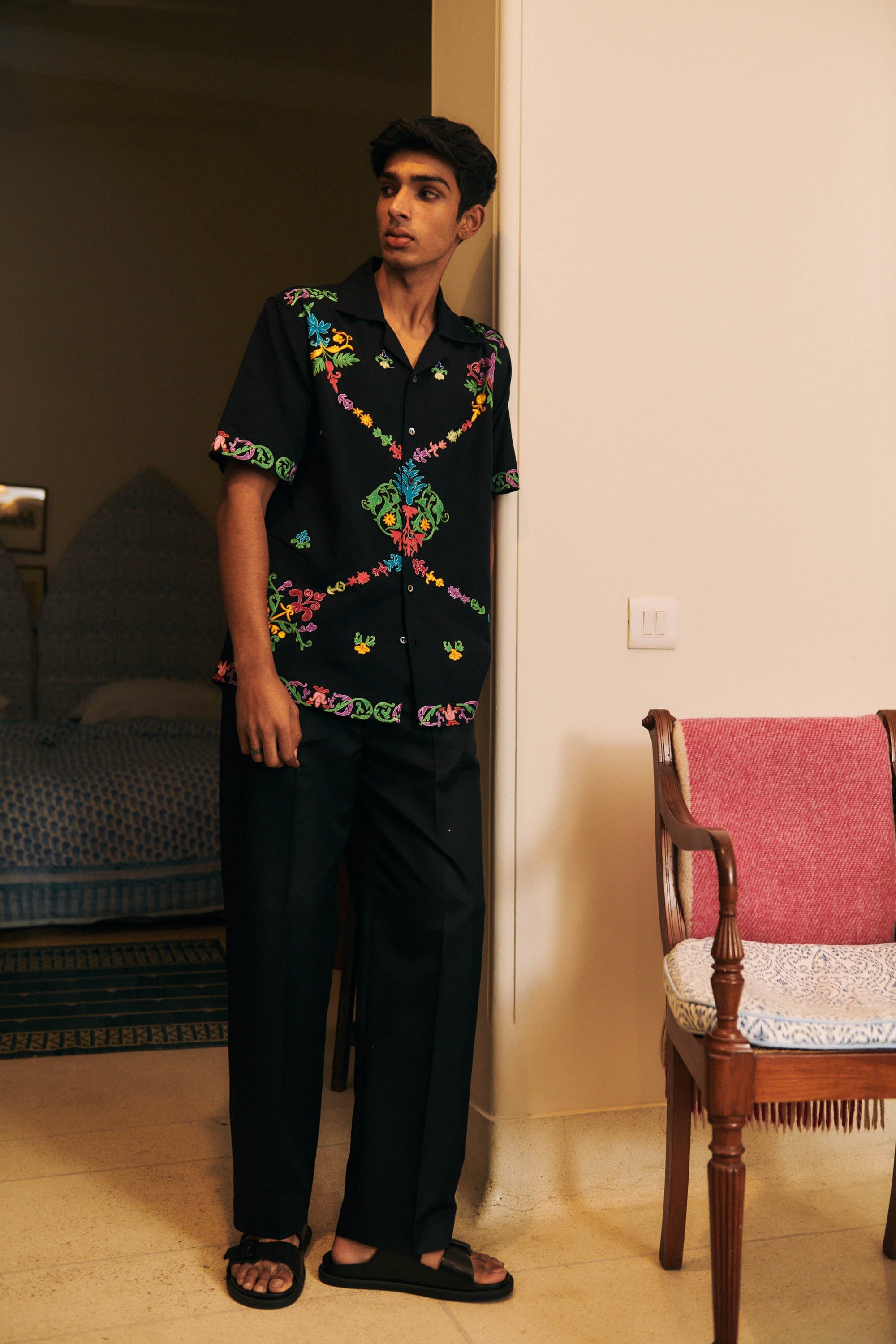 "Gulmarg" embroidered shirt