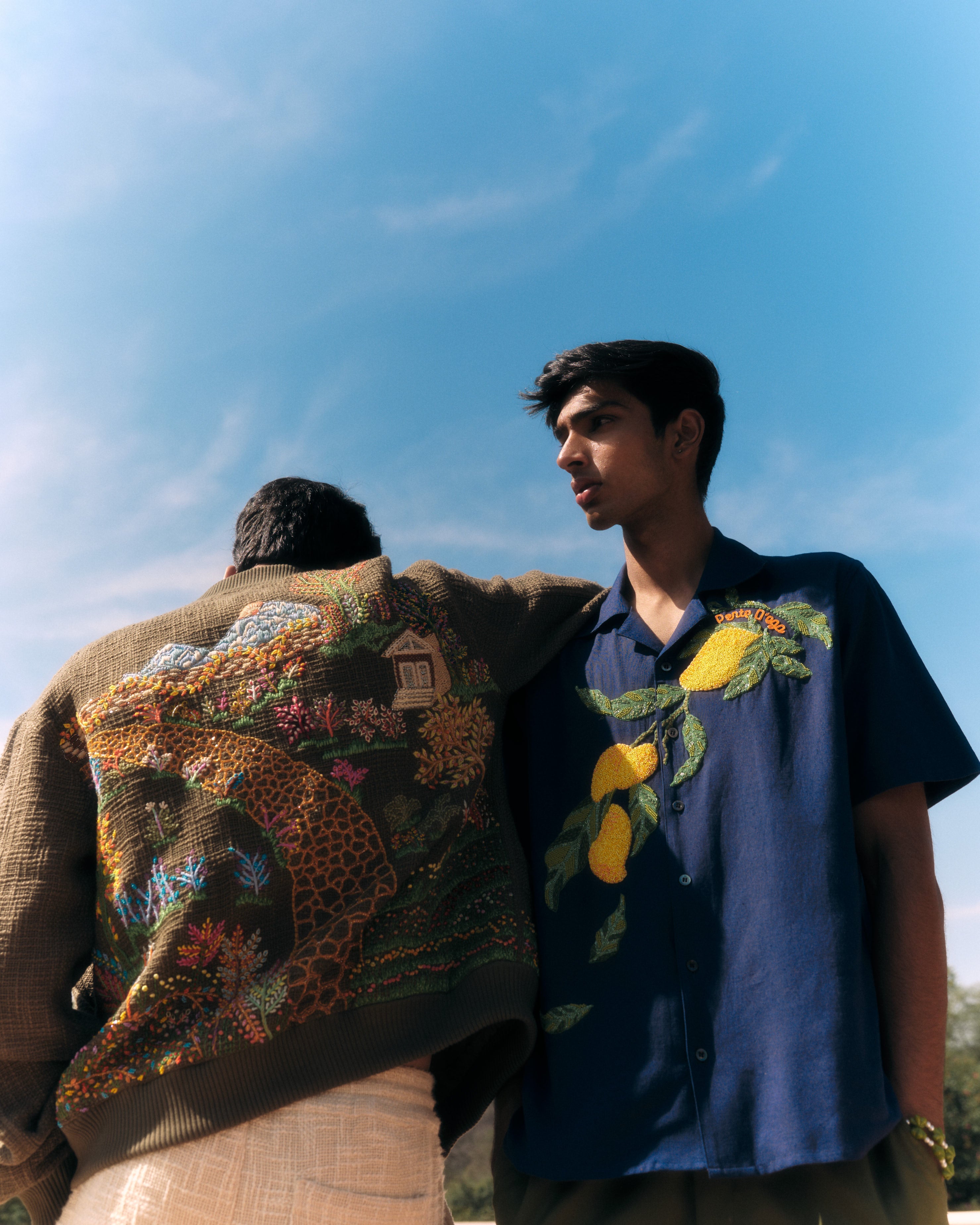 "Le Mangoes" beadwork shirt