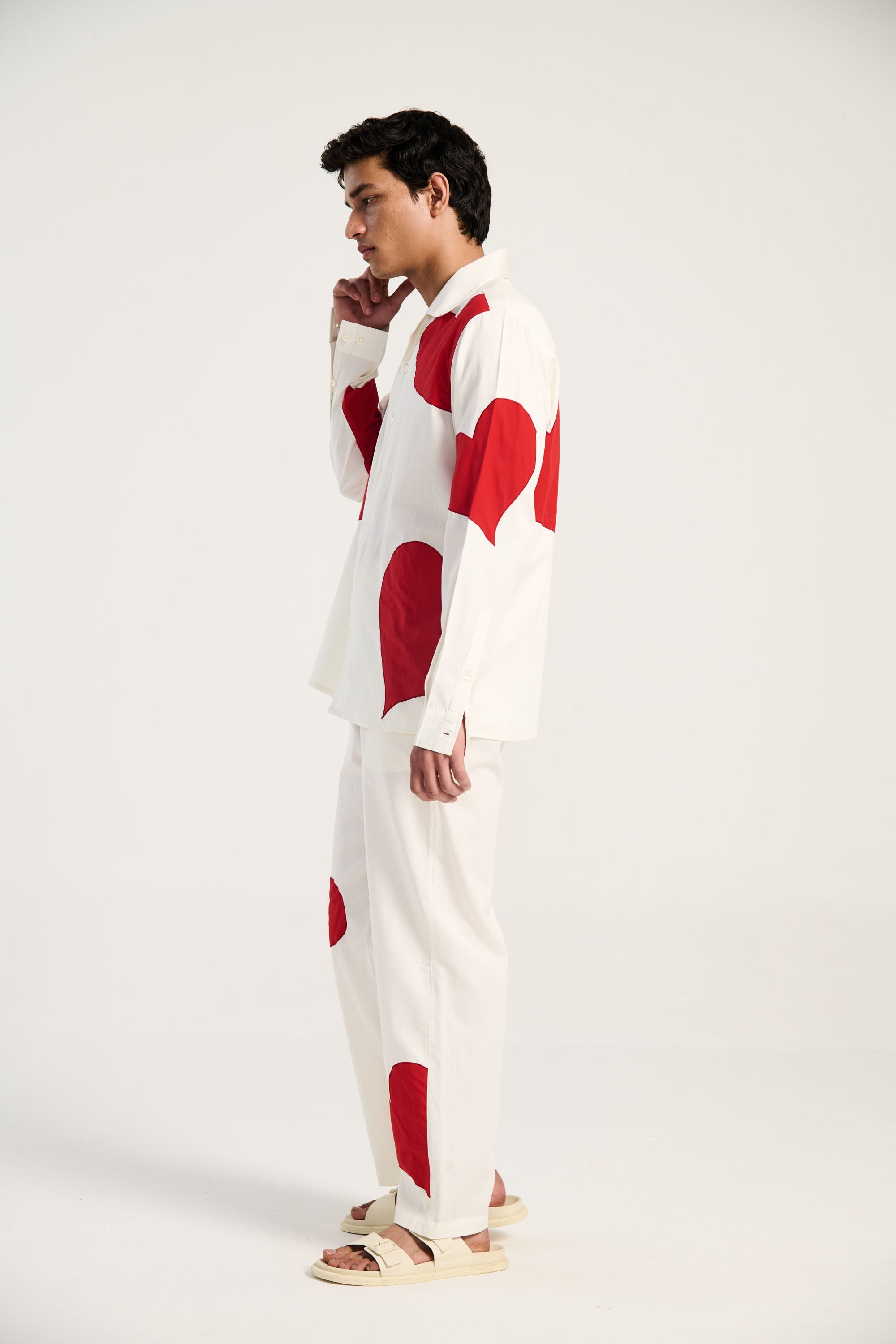 Hearts appliqué full sleeves shirt