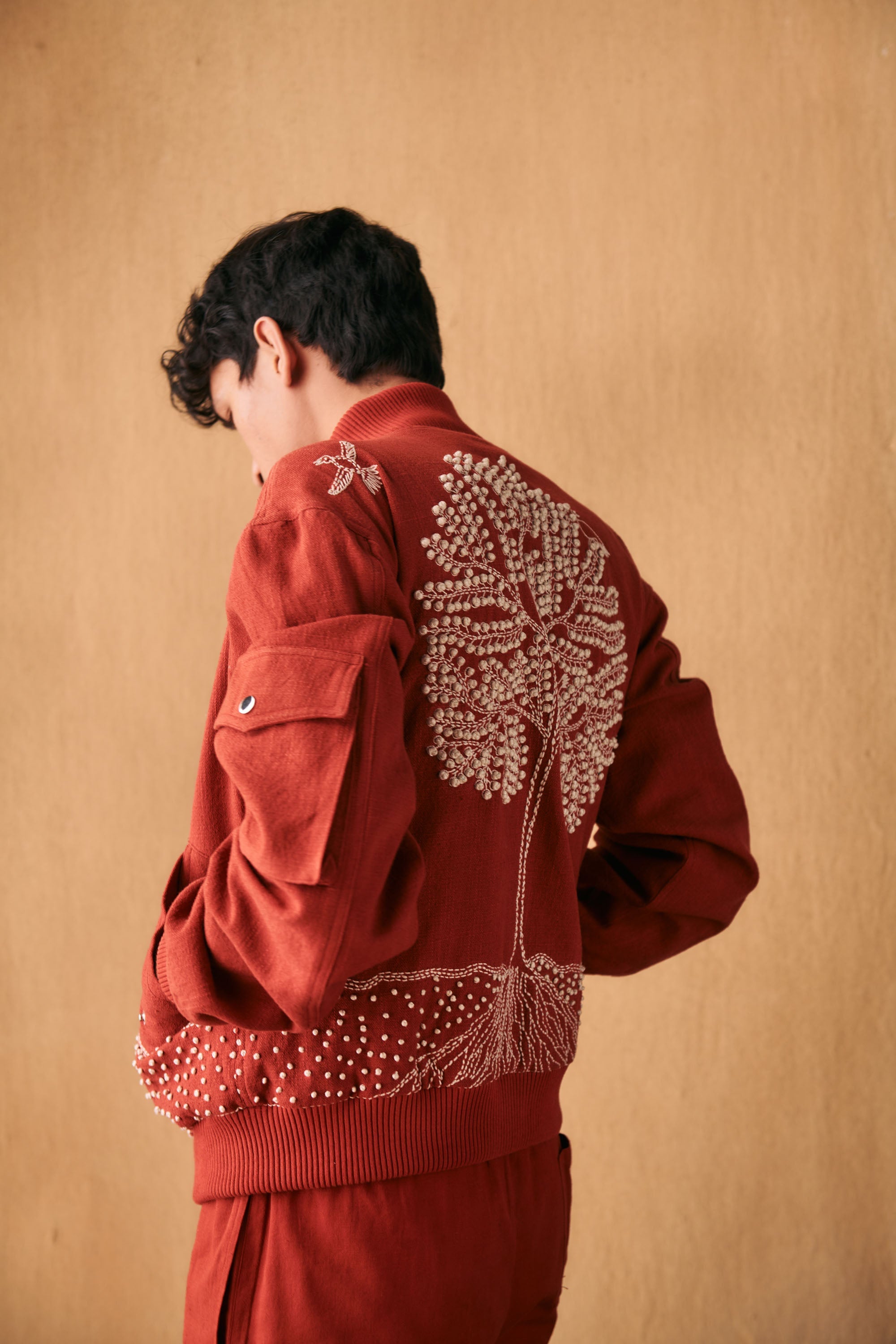 "Tree of life" hand embroidered jacket