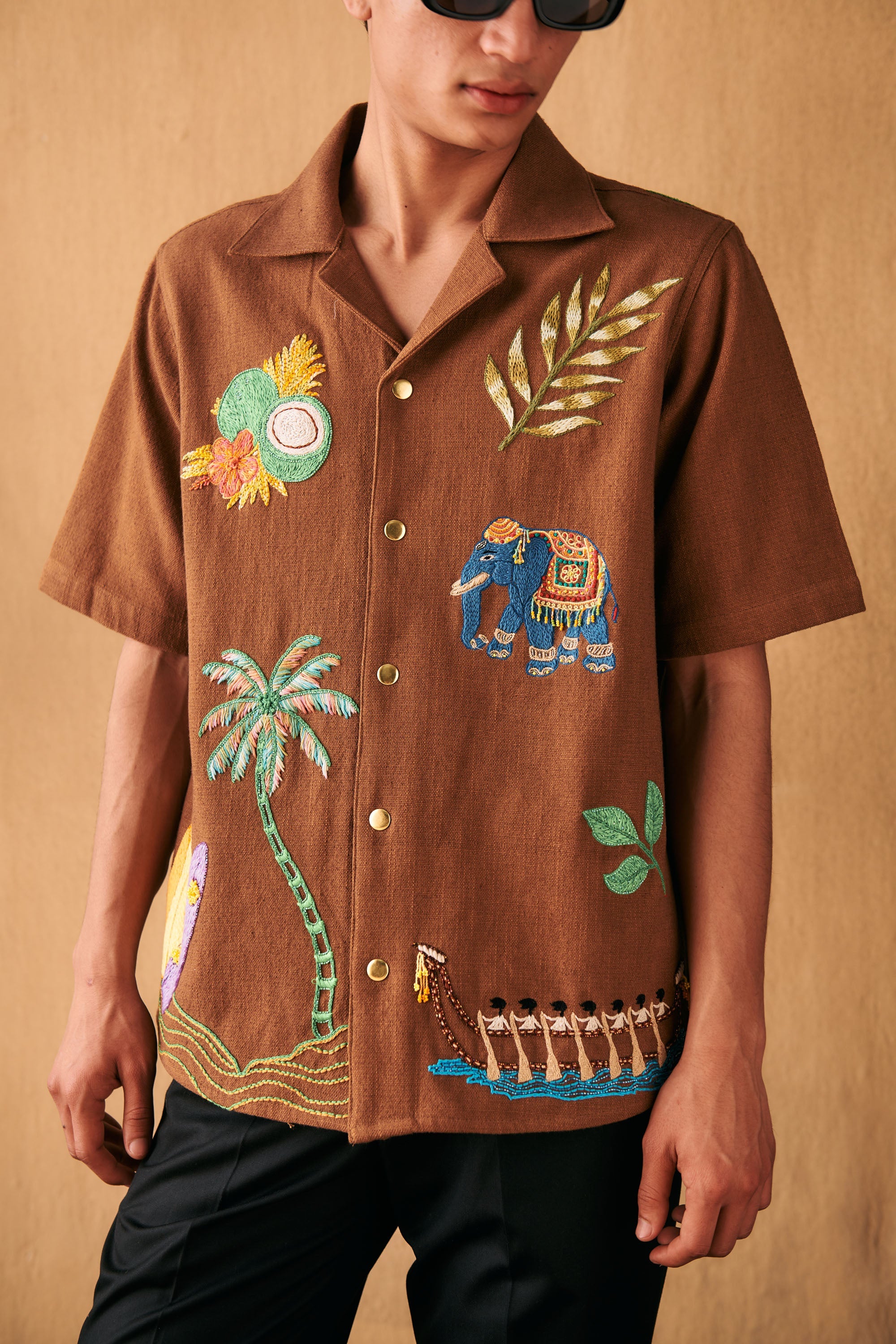 "Le scrapbook" hand embroidered Shirt