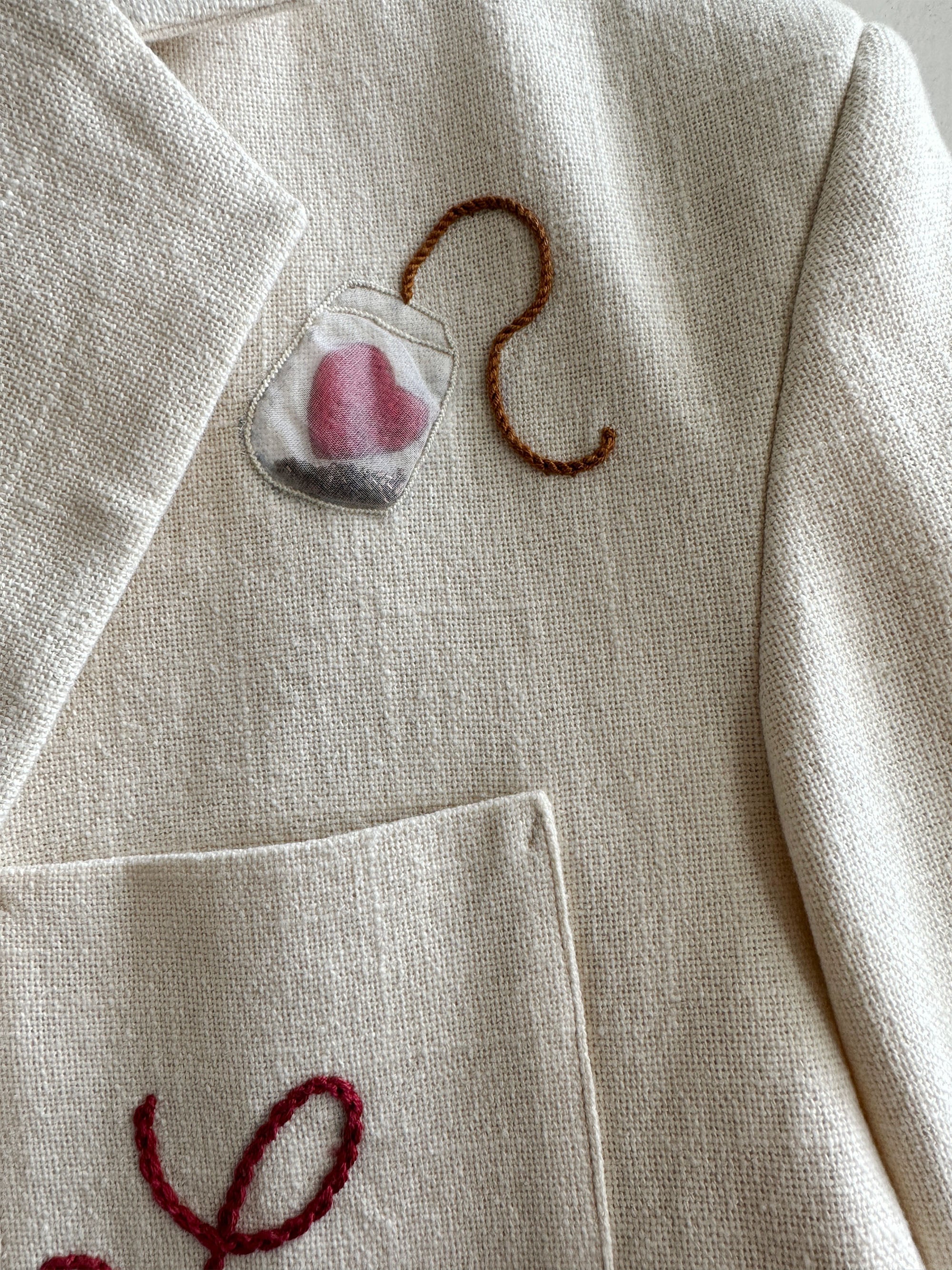 "Te amo" Hand Embroidered Casual Wedding Blazer