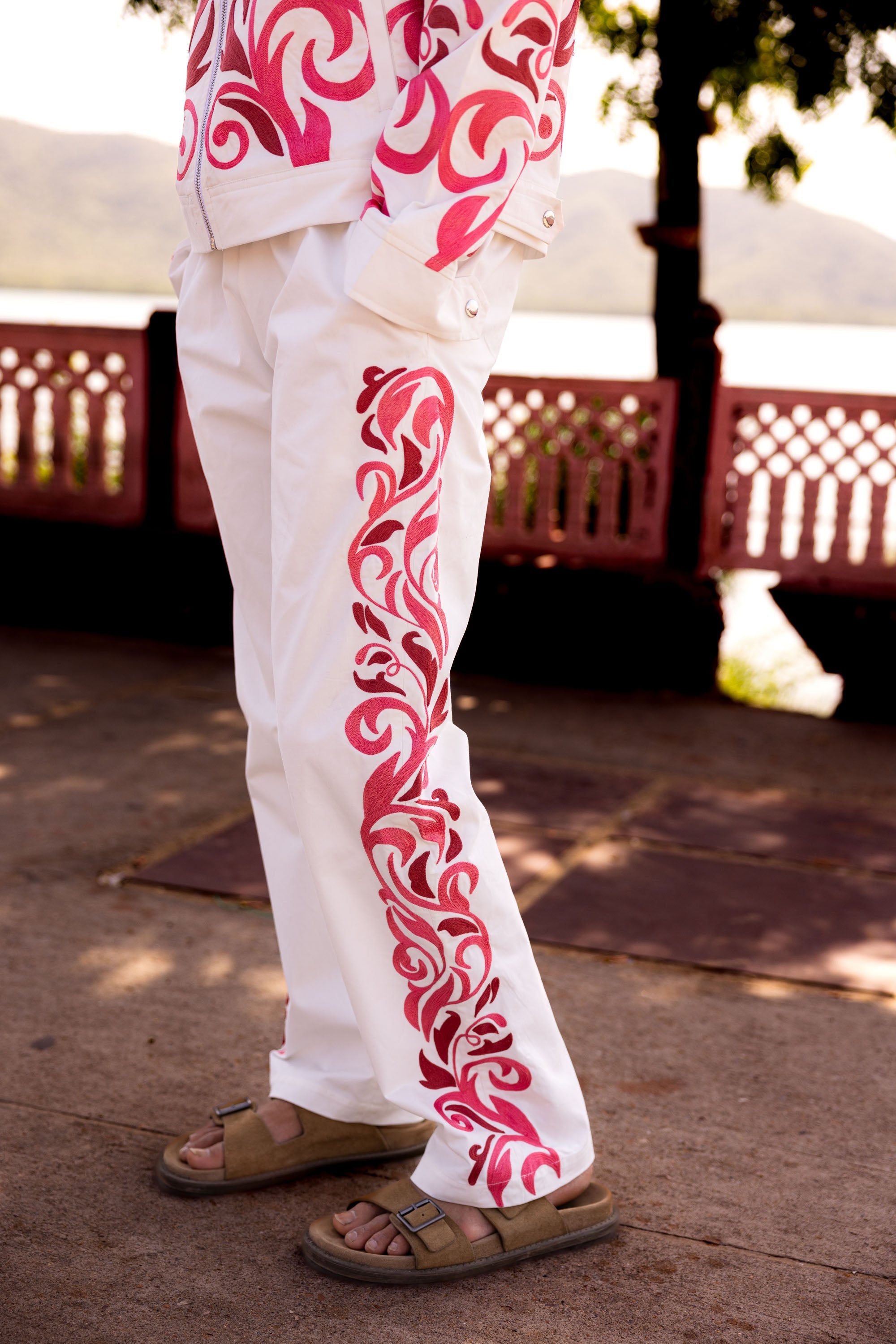 Kashida embroidered pants