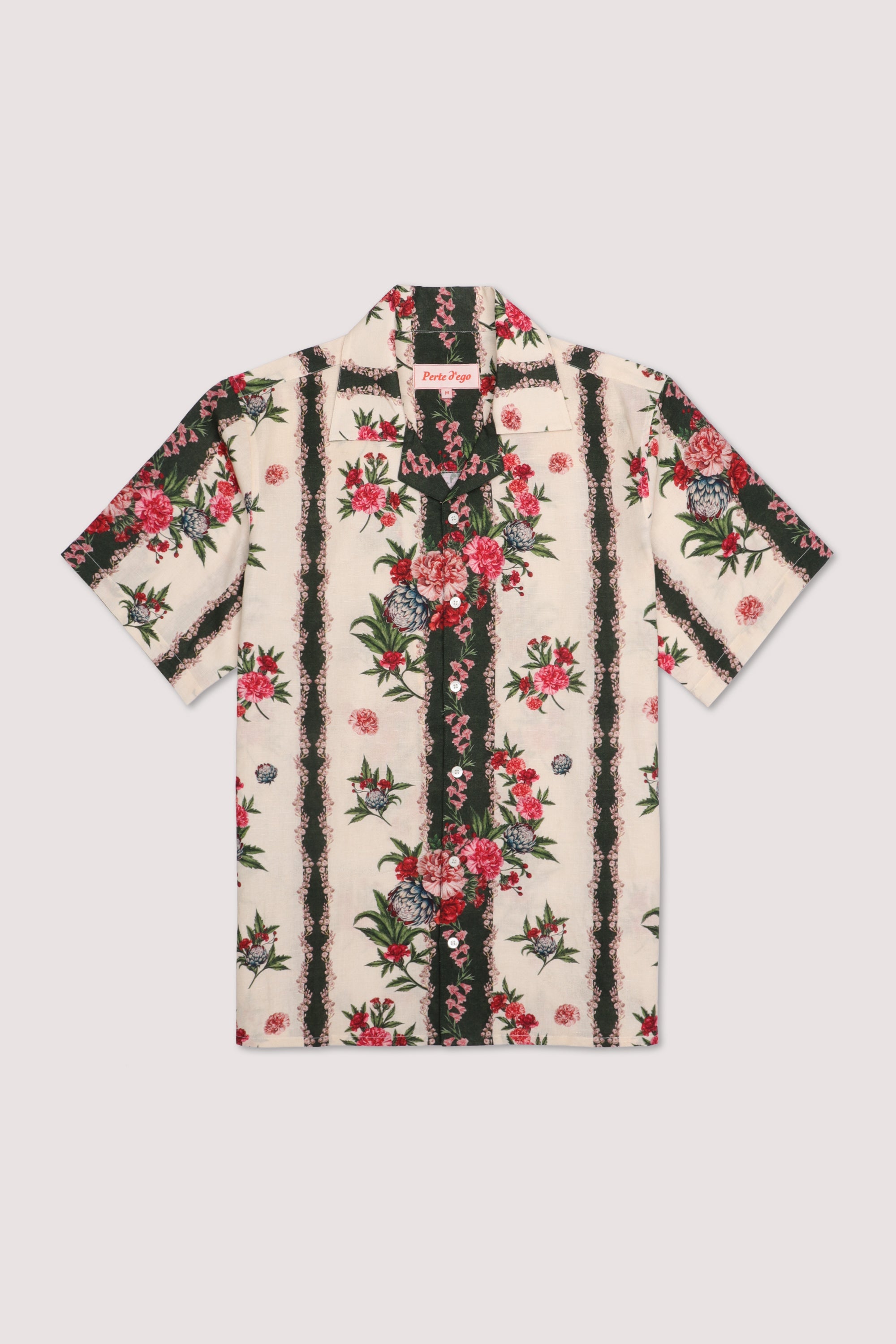 "Floral stripes" linen shirt