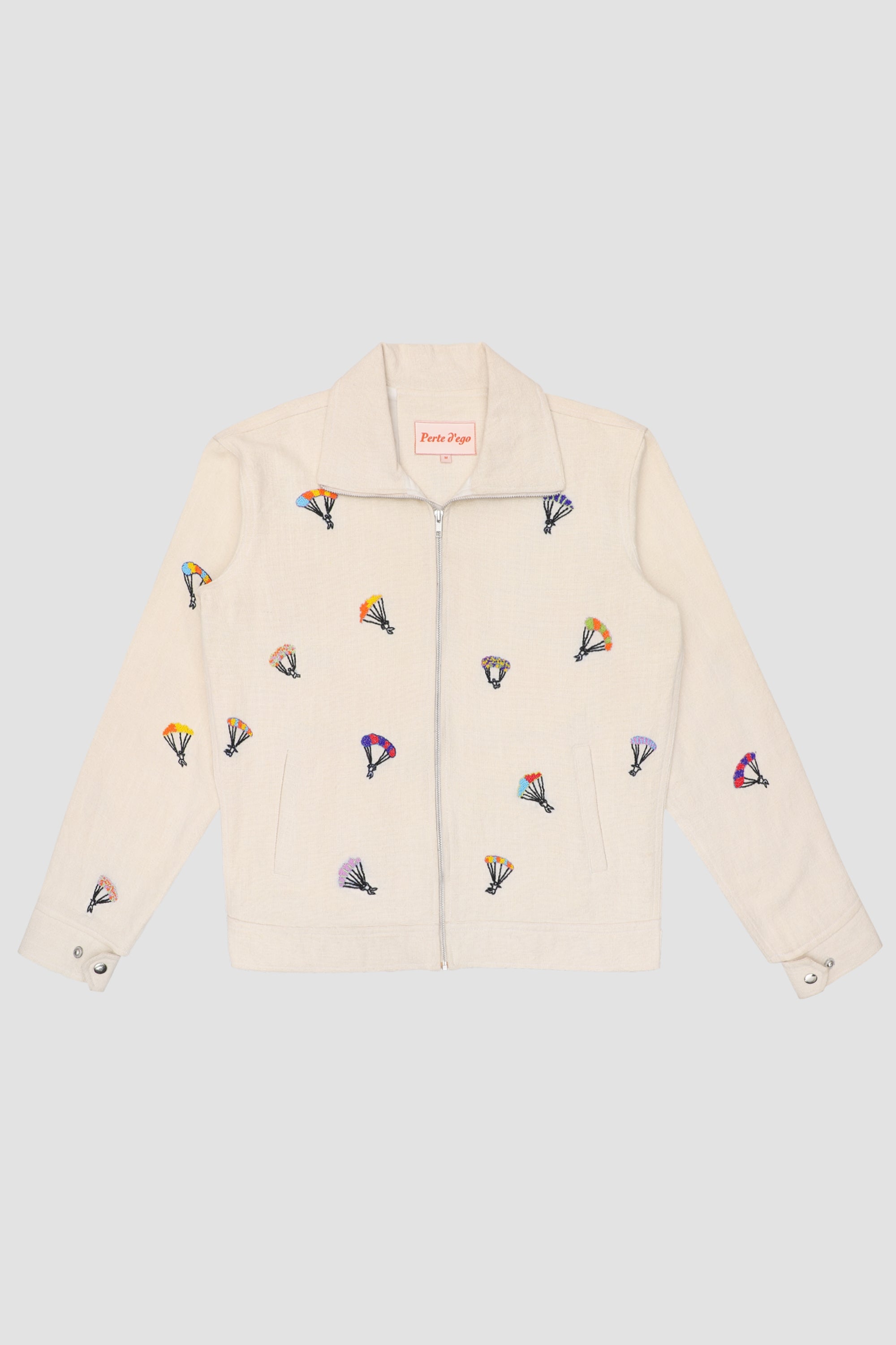 Paragliders paradise beadwork zip up jacket