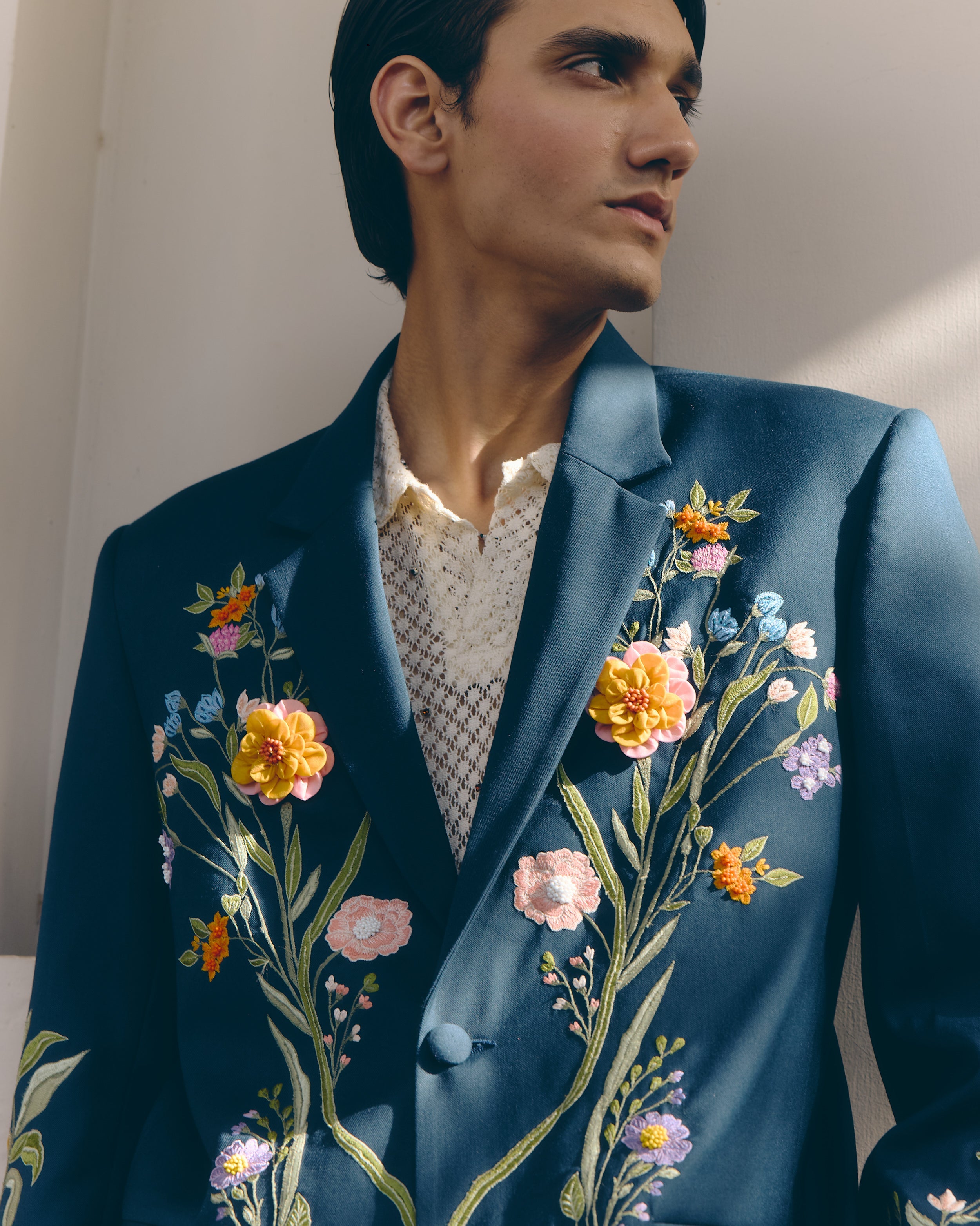"Le jardin" Hand Embroidered Casual Wedding Blazer