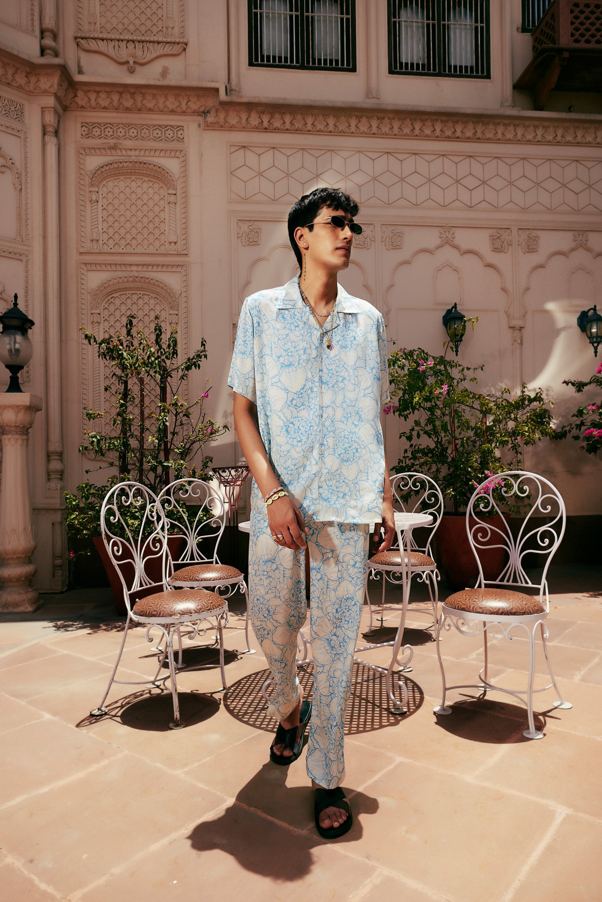 Rose cluster print lounge pants