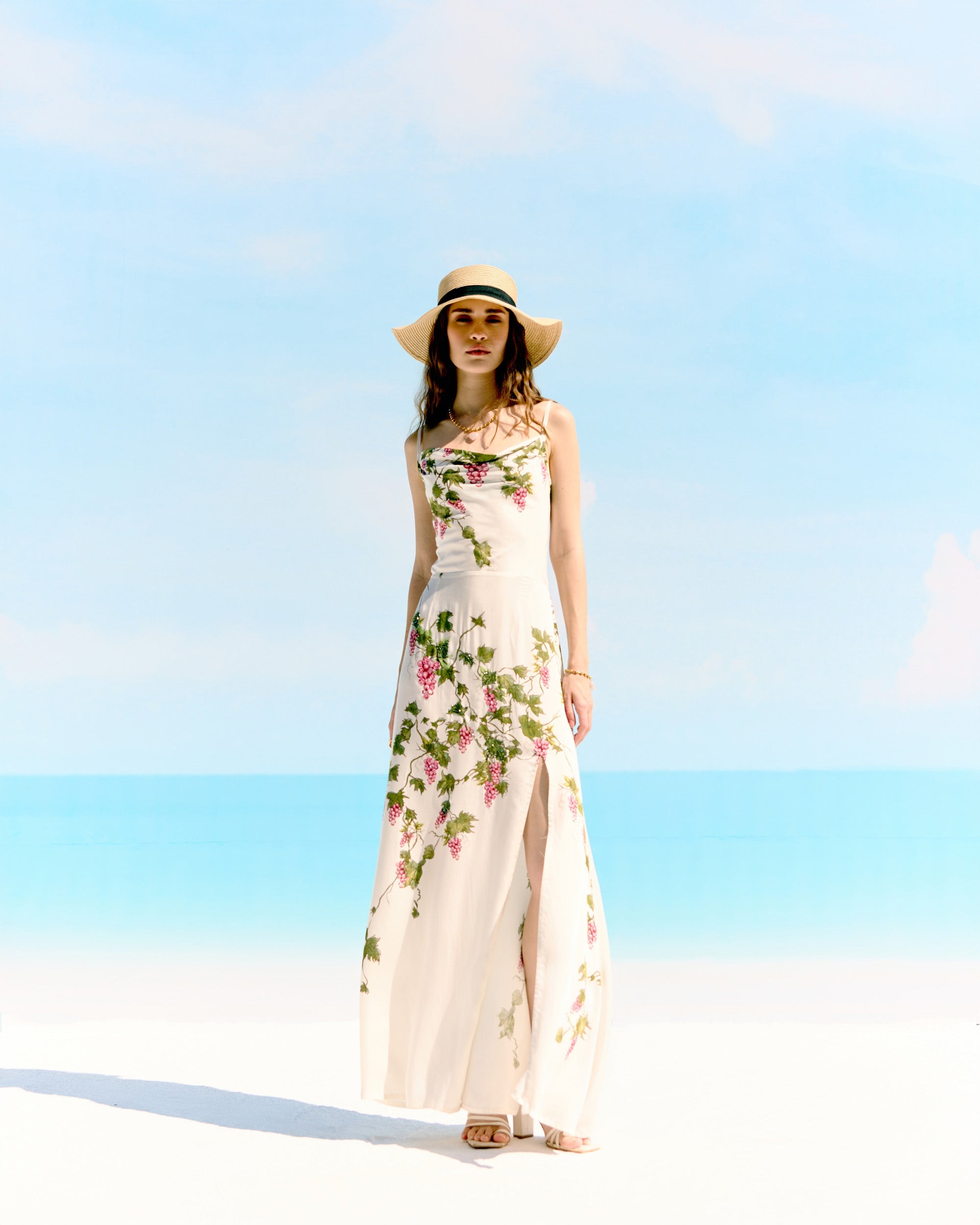 "Through the grapevine" Pleated Cowl Aline Dress