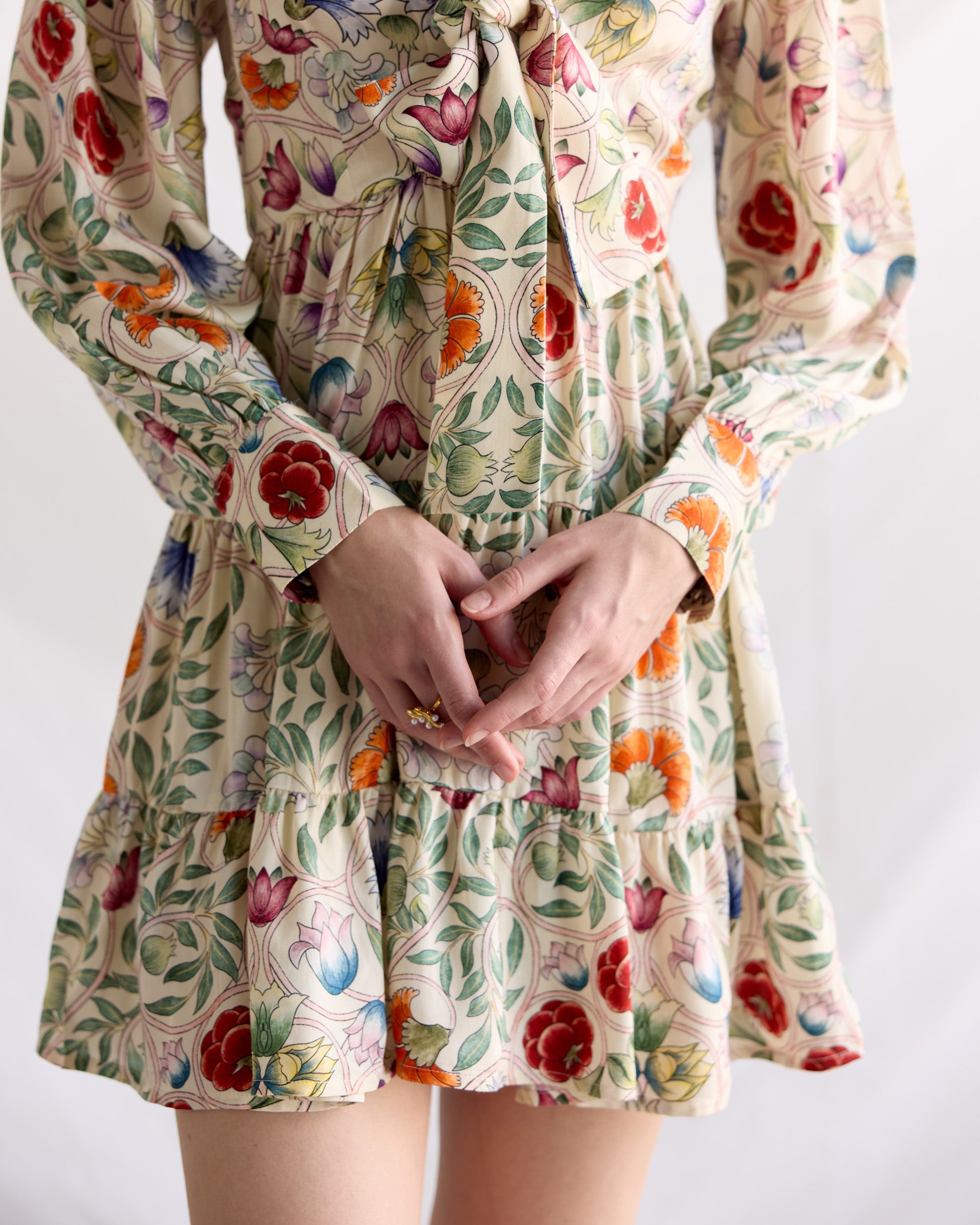 Vintage watercolor knot dress