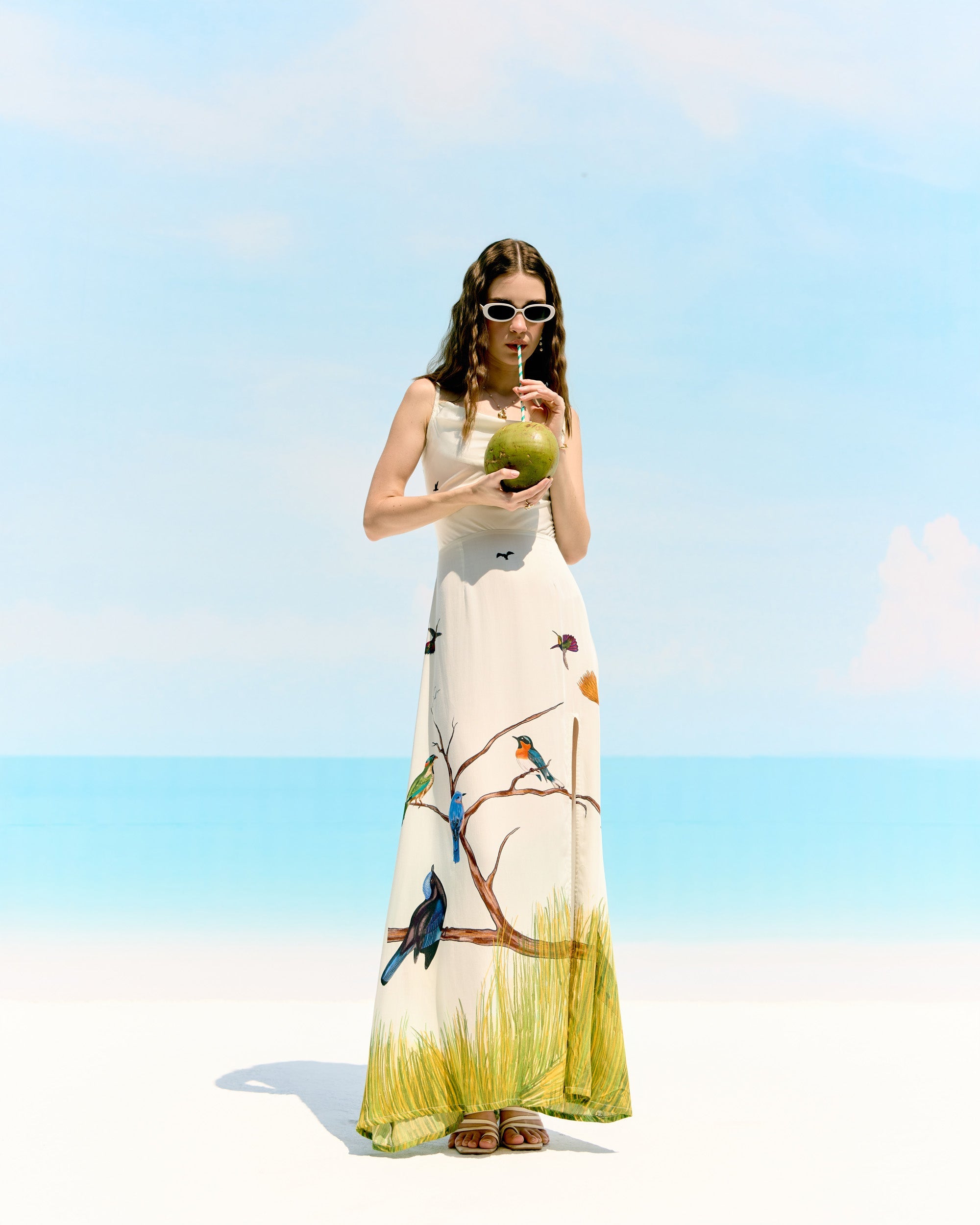 "Le Maine" Pleated Cowl Aline Dress