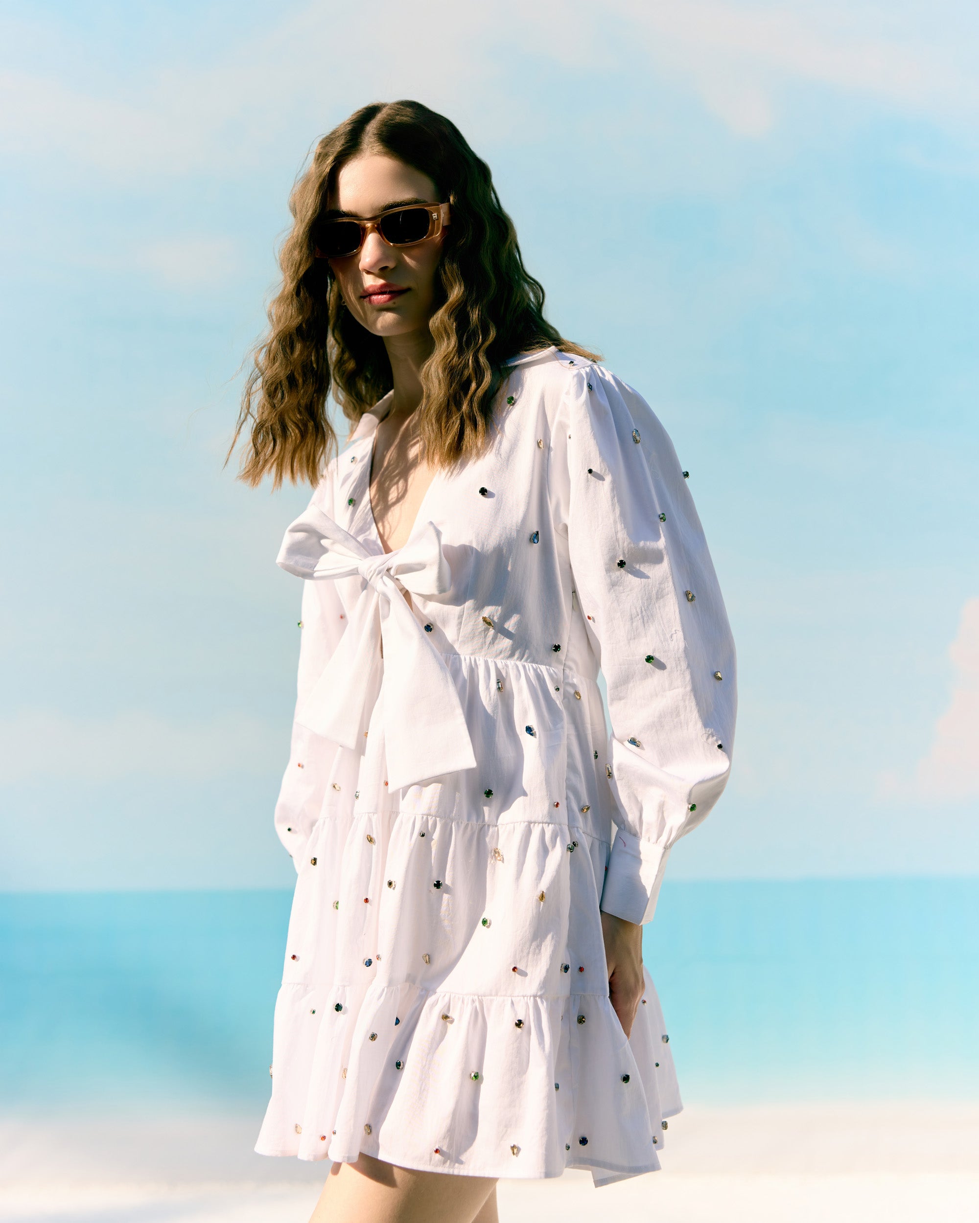 Frozen pearls summer dress