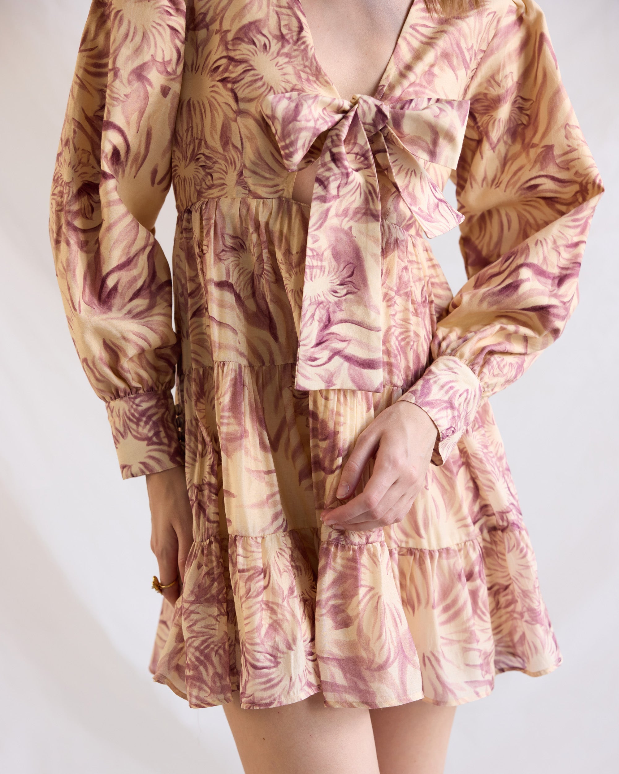 Lavender floral knot dress