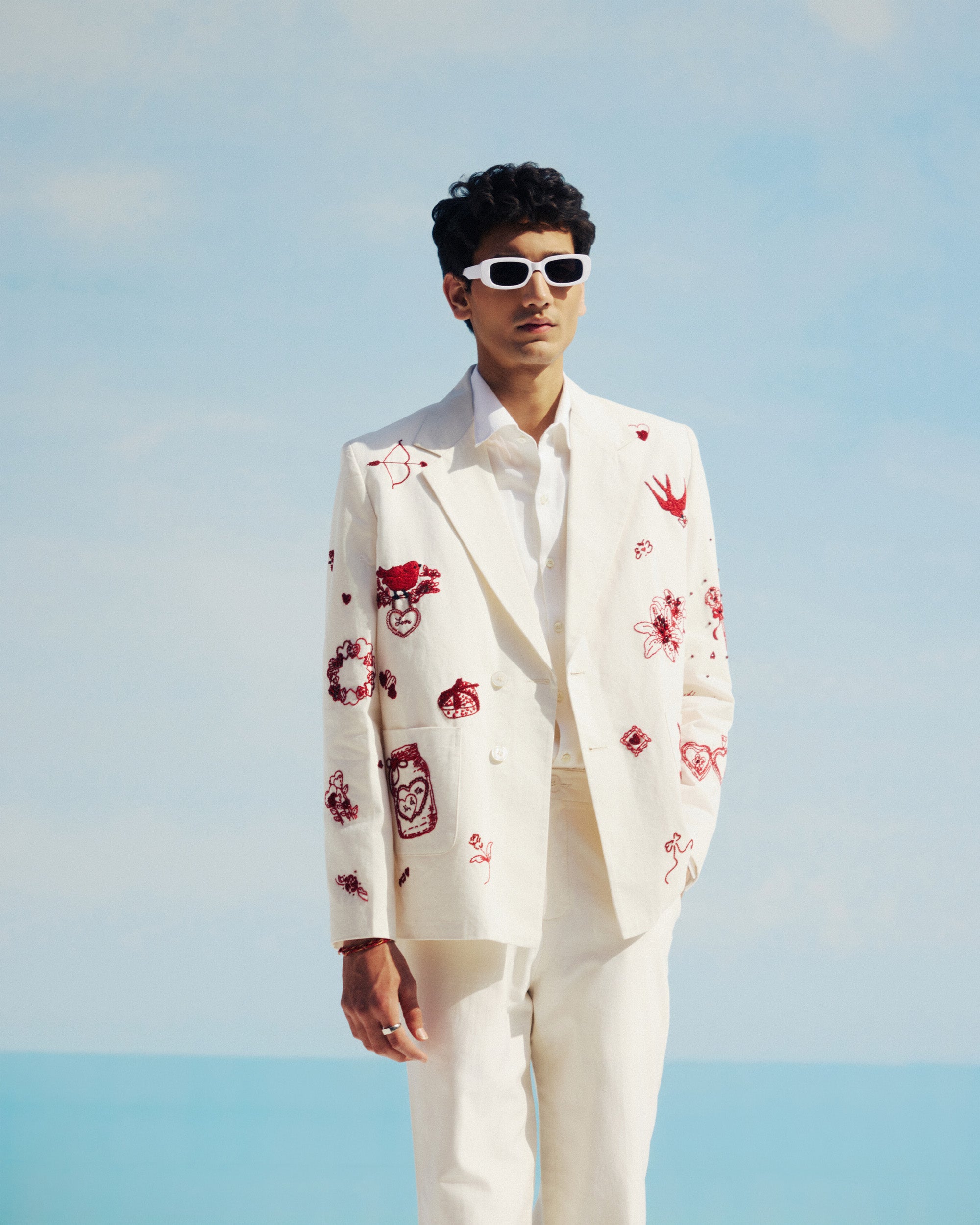 "Amour Sauvage" Hand Embroidered Blazer