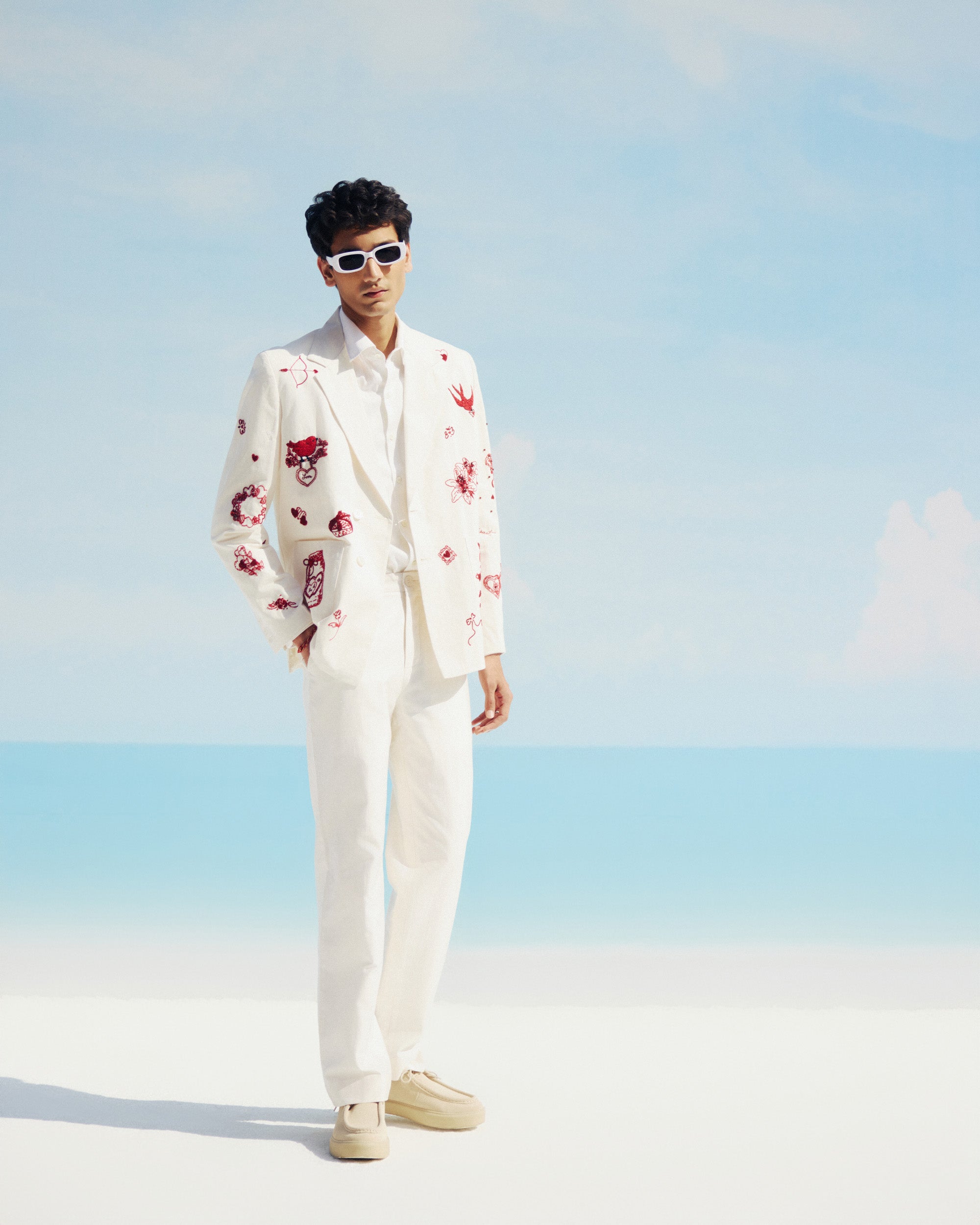 "Amour Sauvage" Hand Embroidered Blazer
