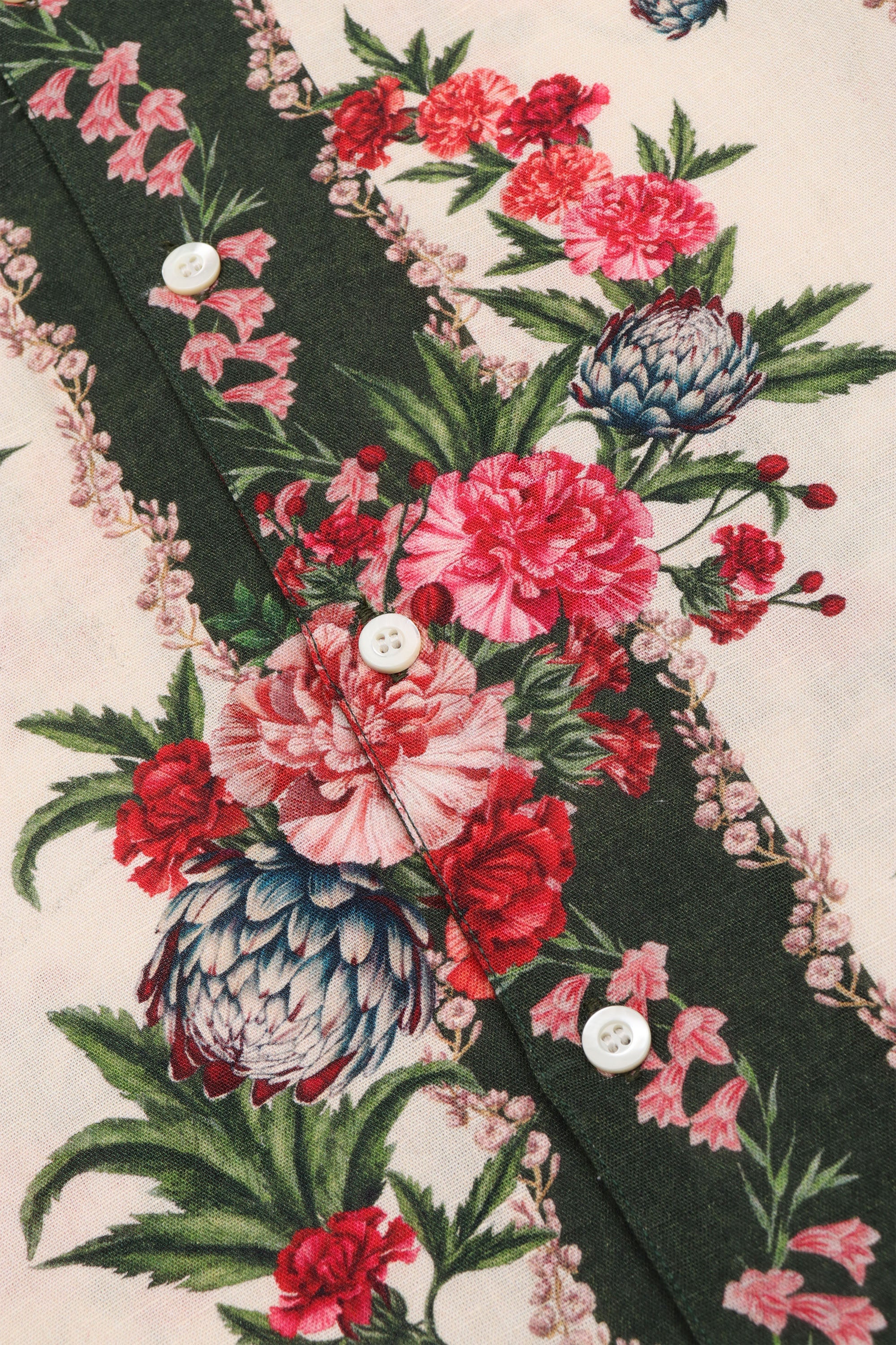 "Floral stripes" linen shirt
