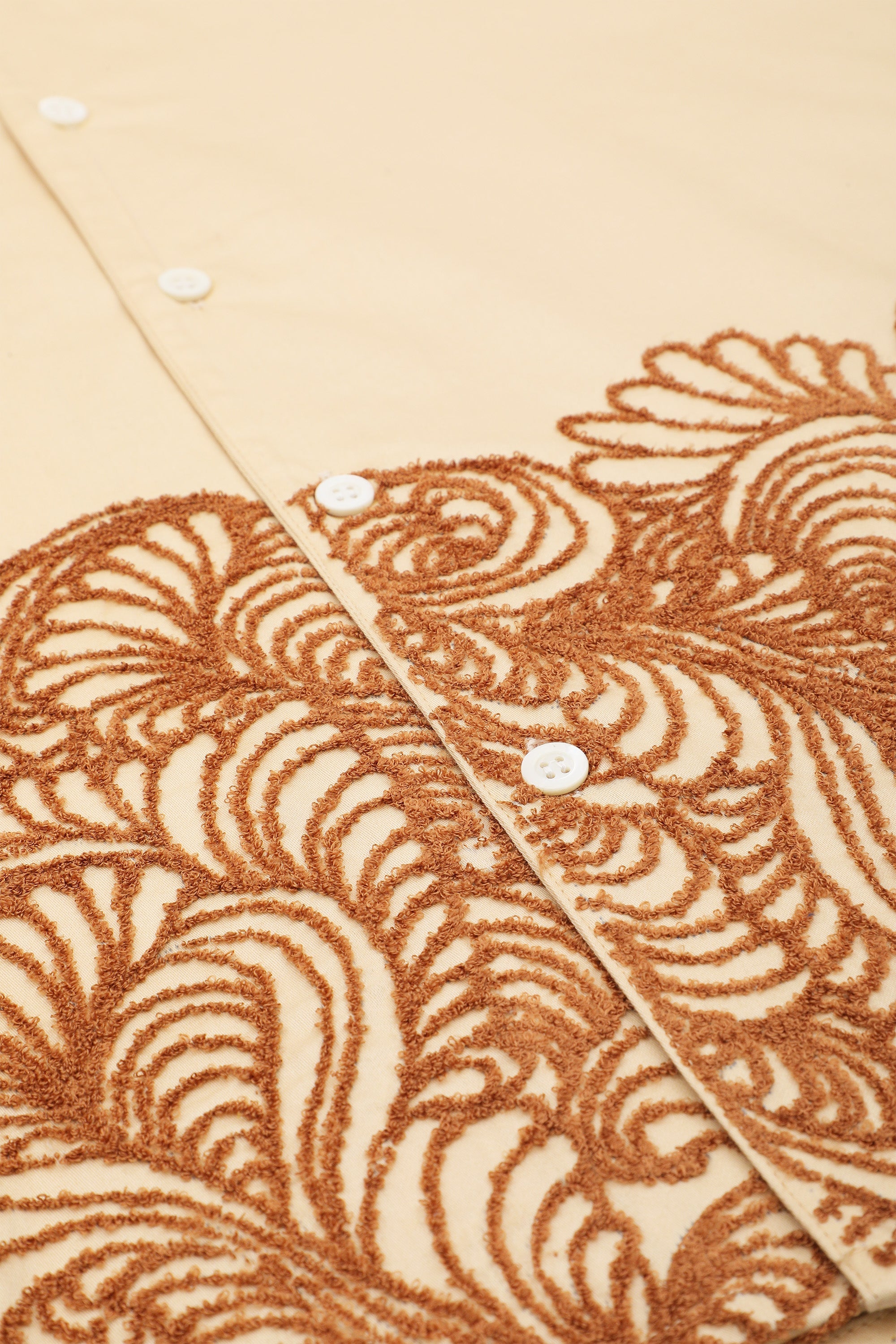Abstract wave embroidered shirt