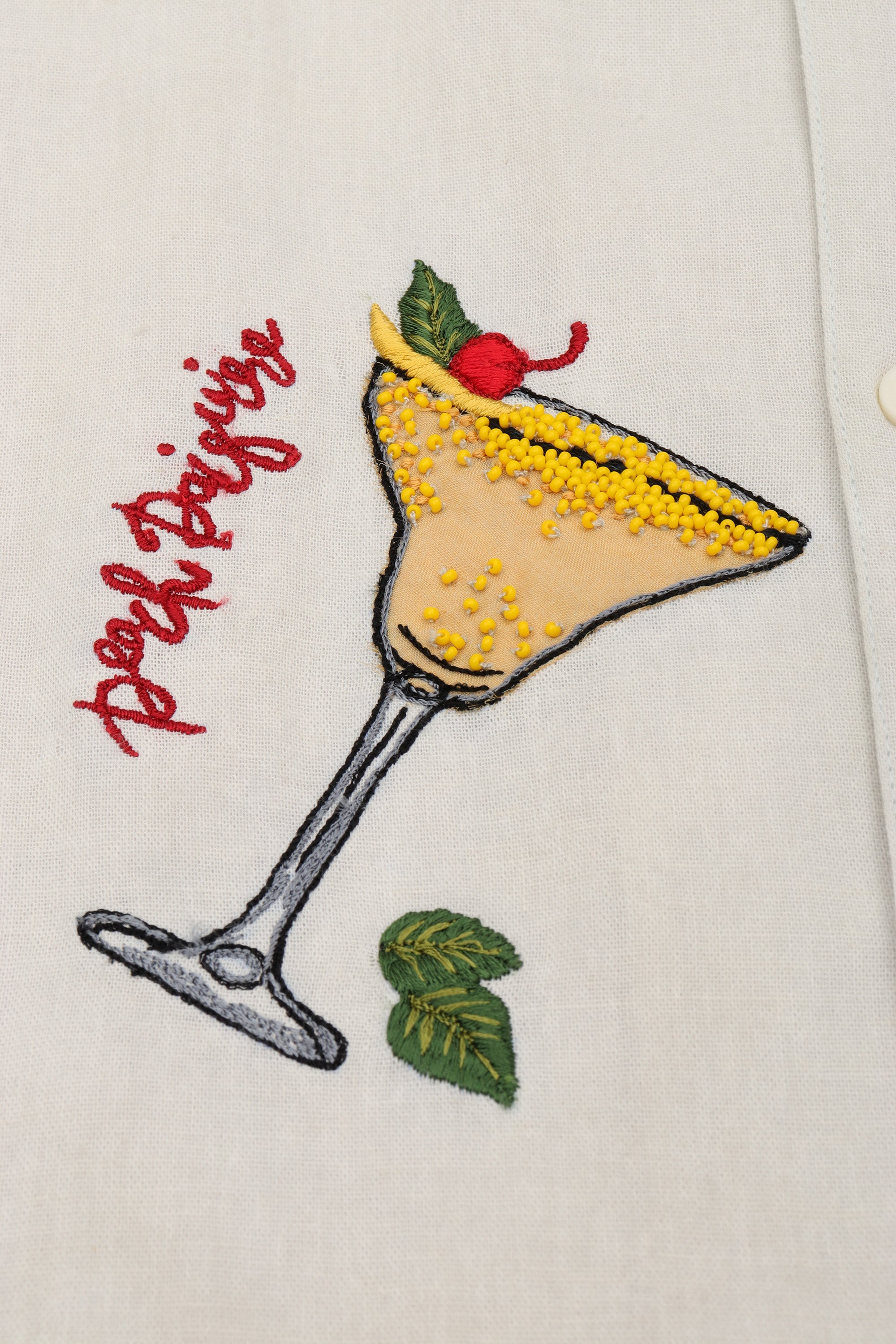 "Malibu sunsets” hand embroidered shirt
