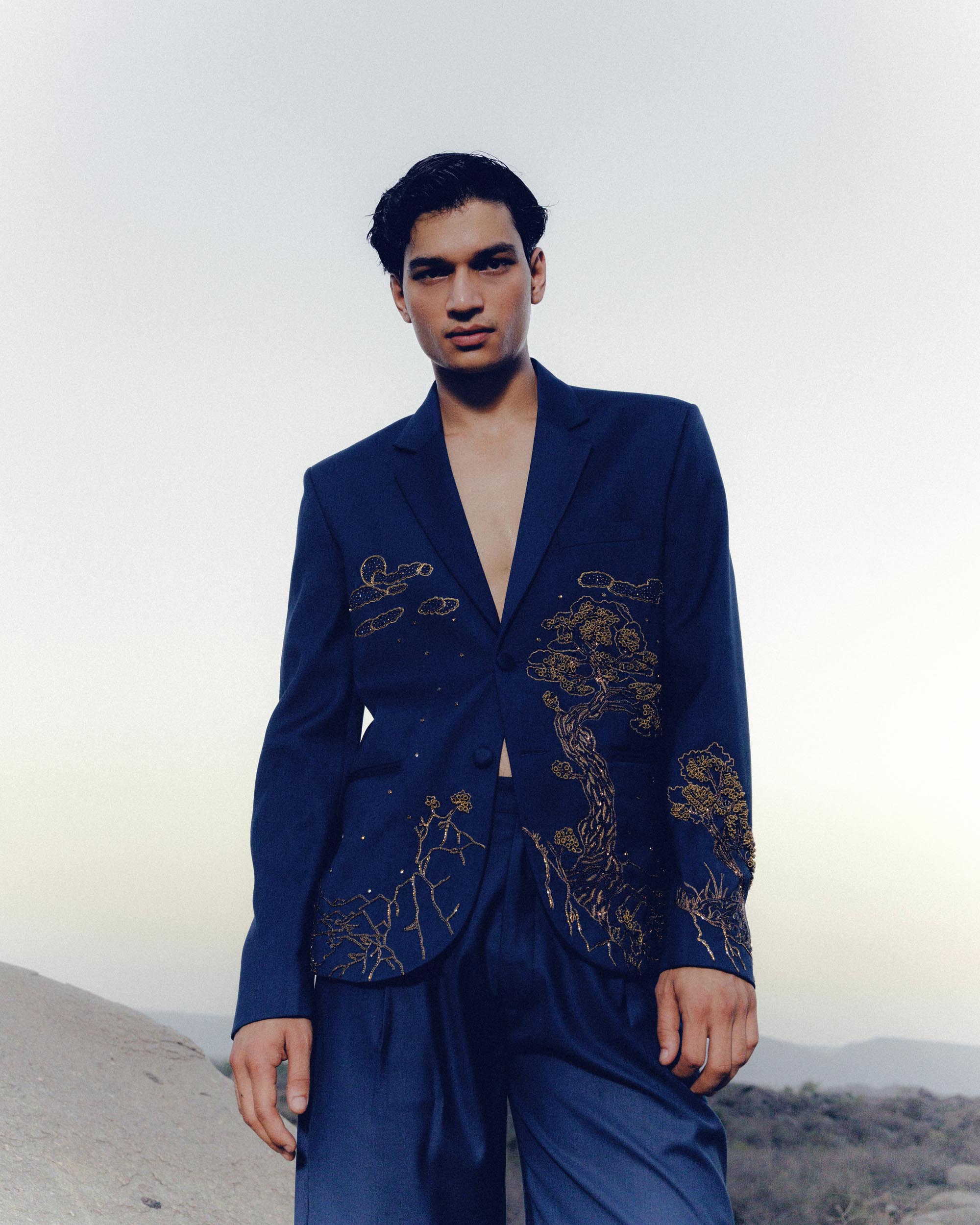 "Enchanted forest" hand embroidered Wedding blazer
