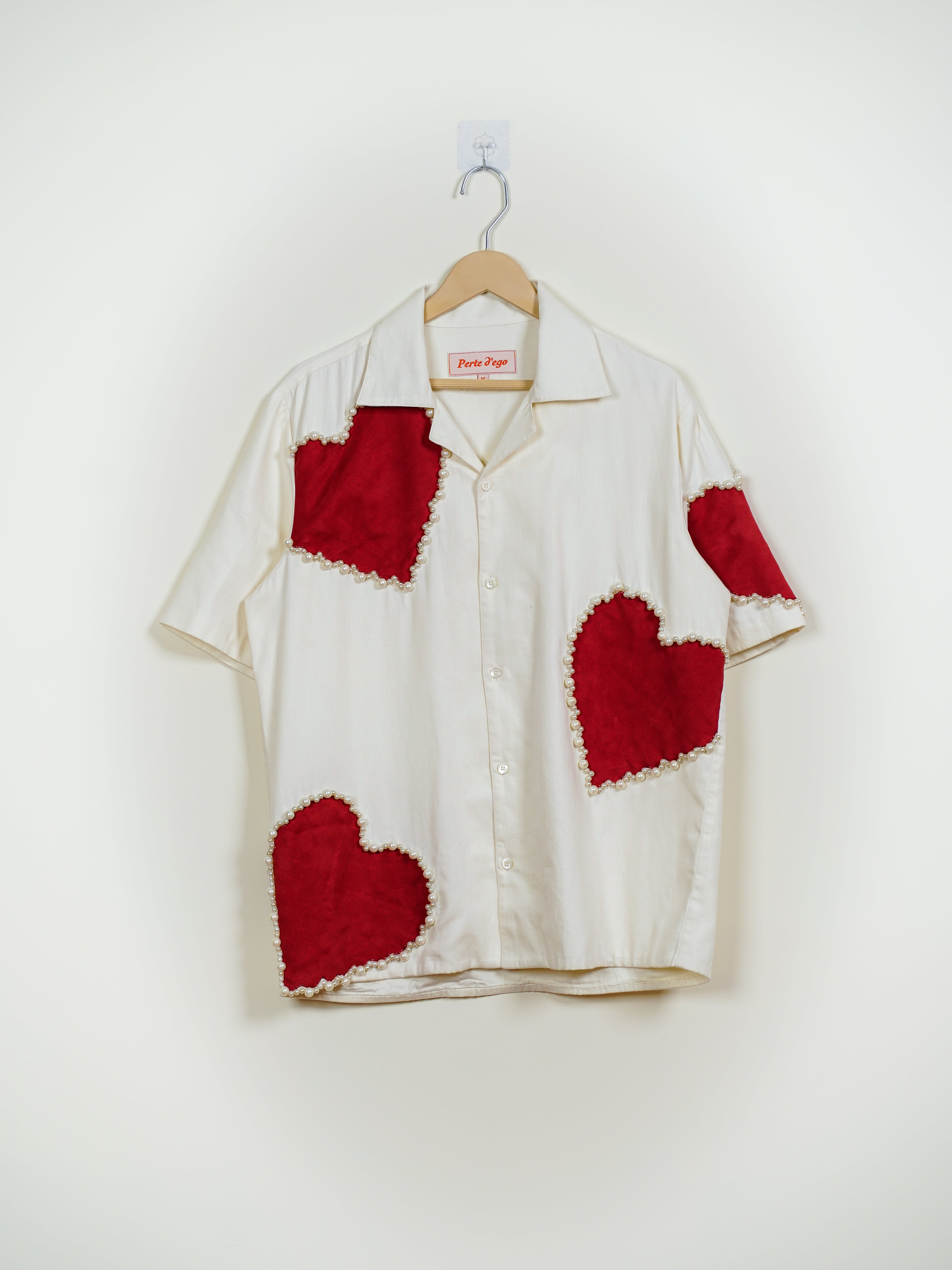Hearts appliqué with pearls shirt