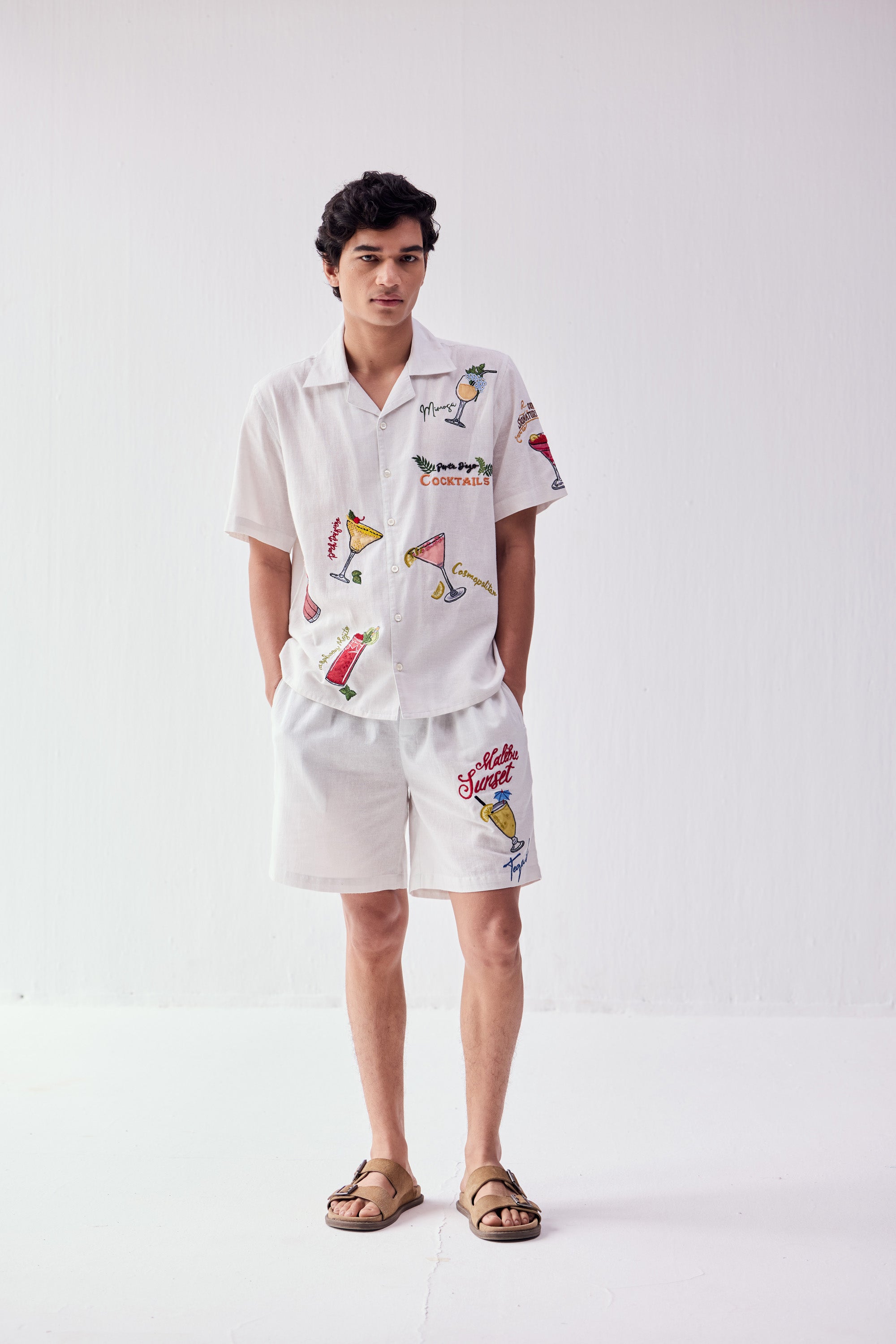 "Malibu sunsets” hand embroidered shirt