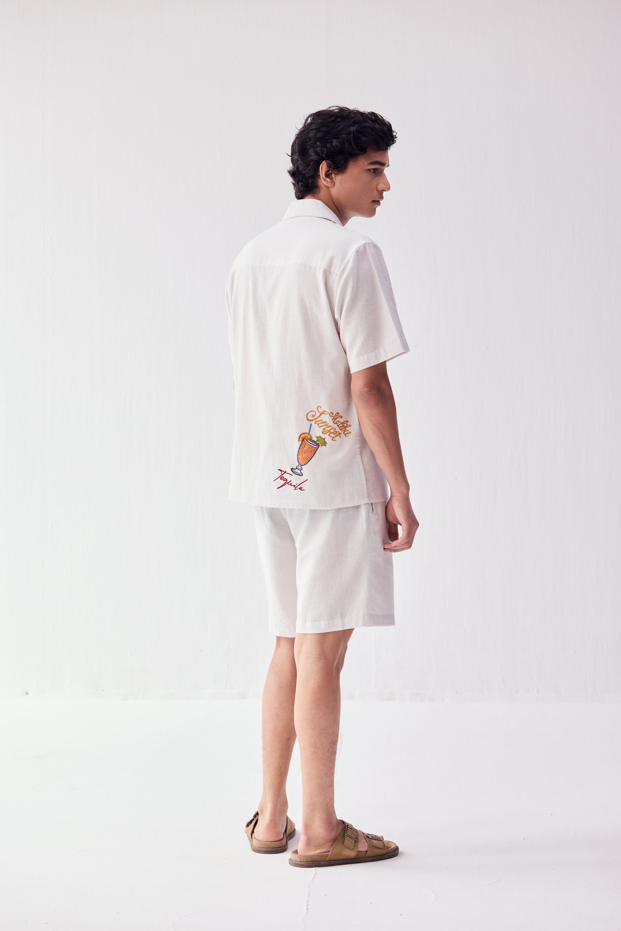 "Malibu sunsets” hand embroidered shirt