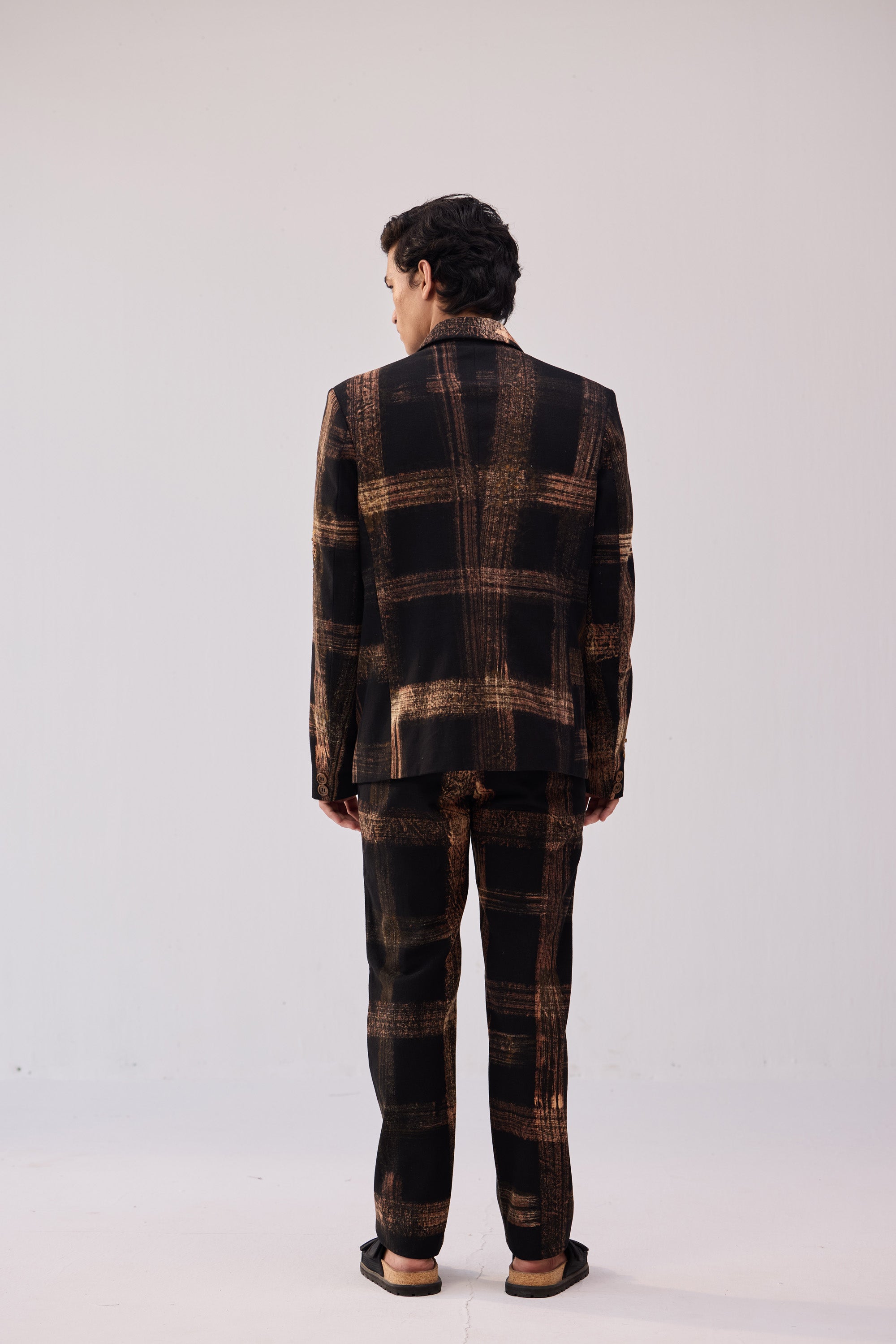 Checked formal pants
