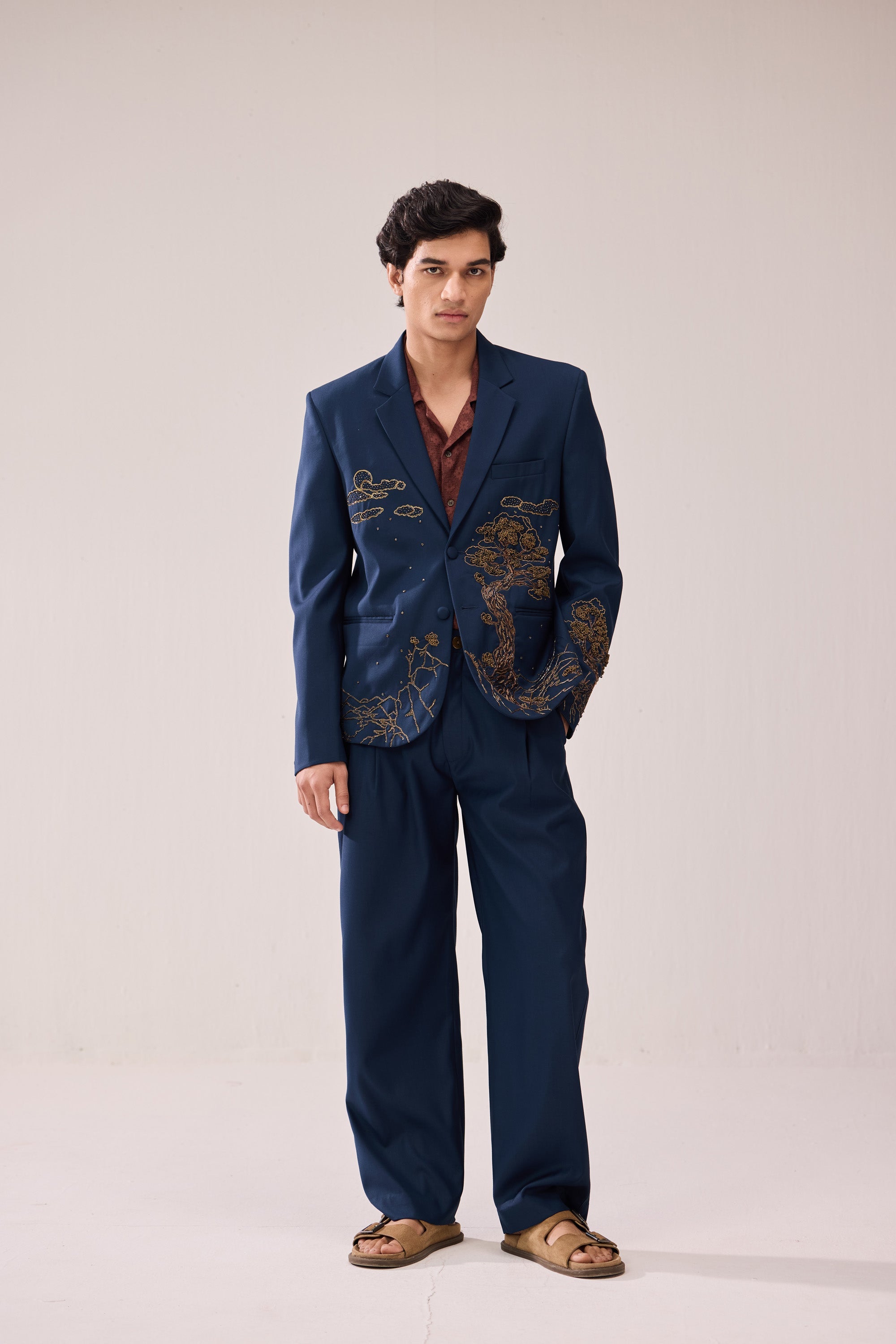 "Enchanted forest" hand embroidered Wedding blazer