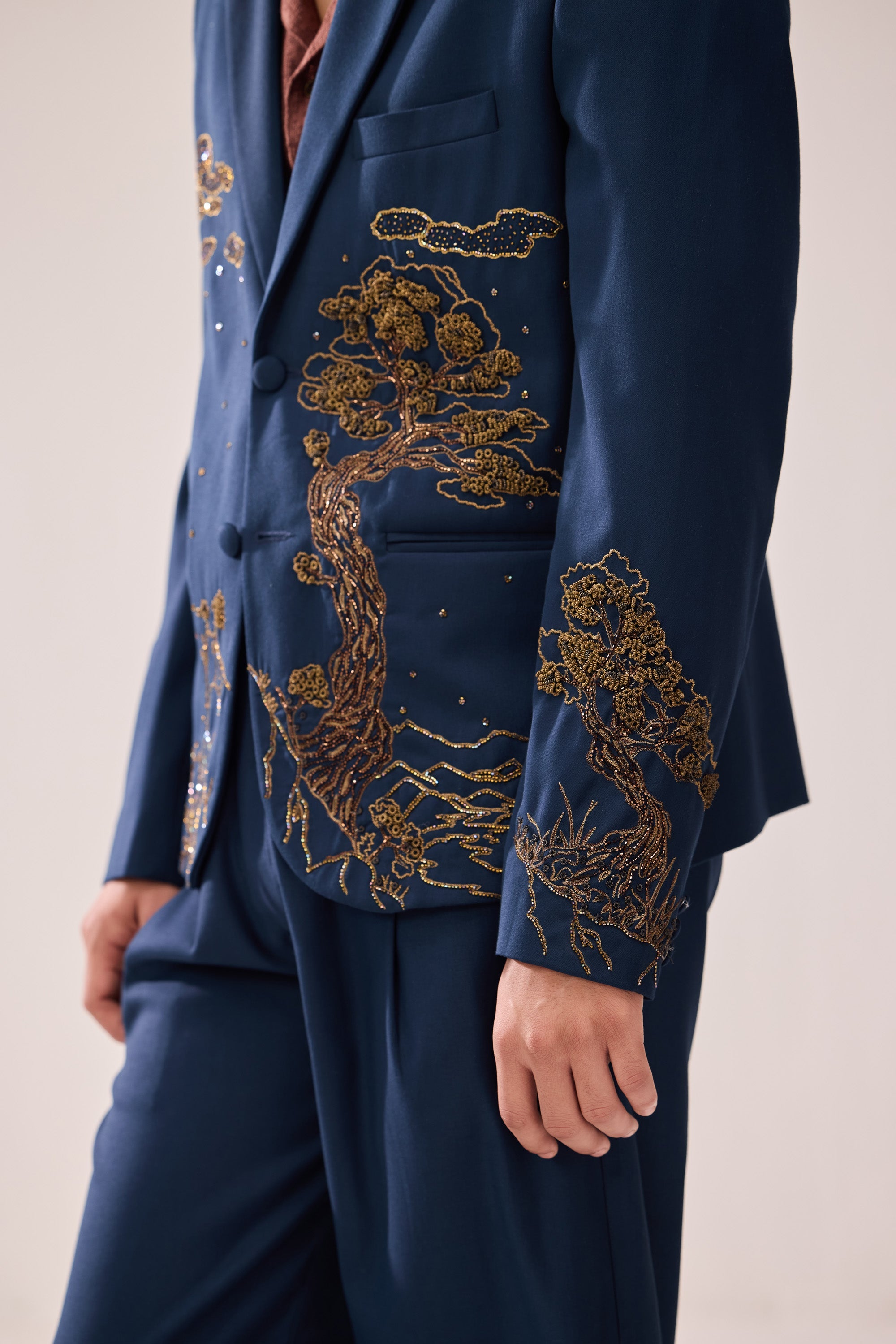 "Enchanted forest" hand embroidered Wedding blazer