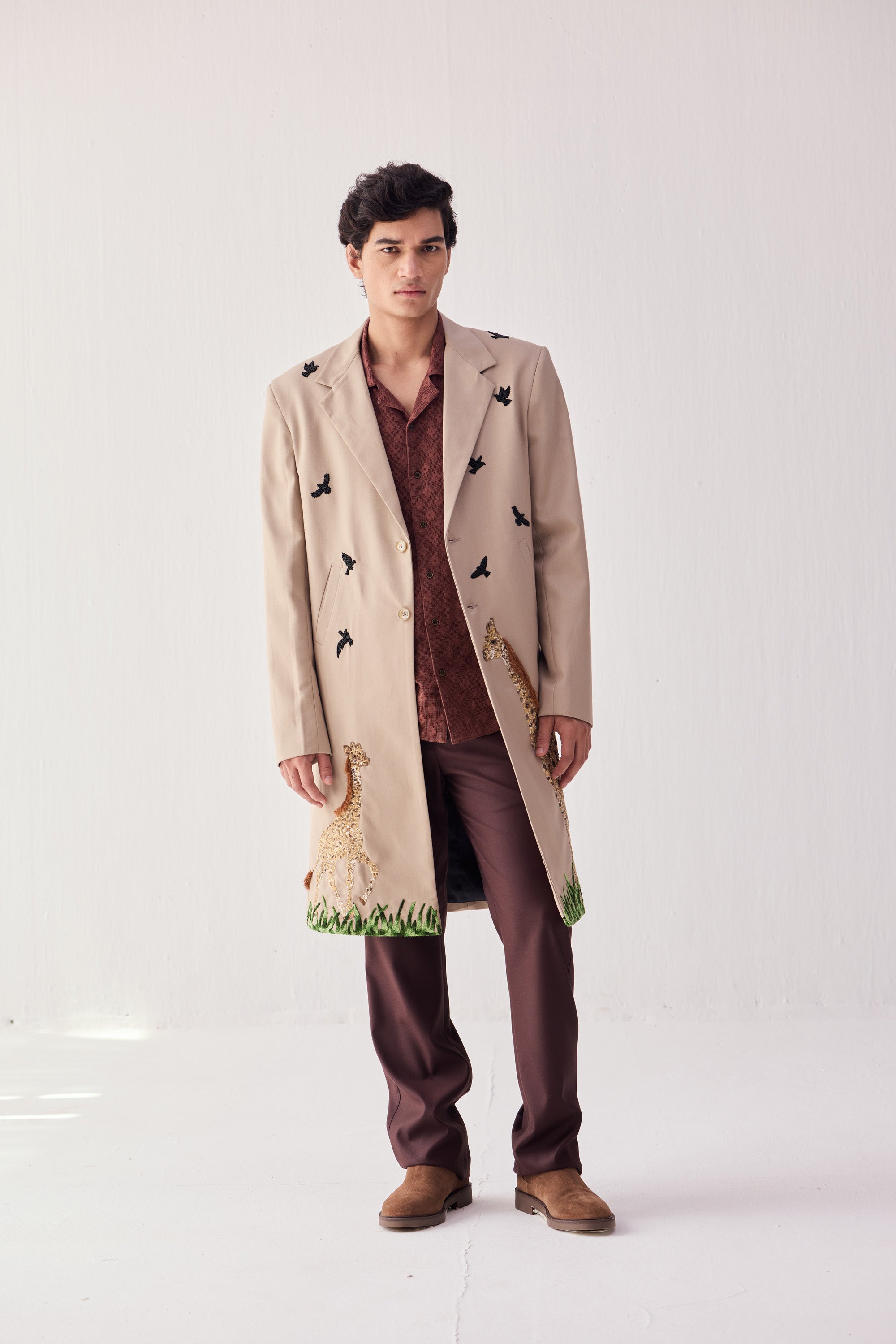 "Le Serengeti" hand embroidered overcoat
