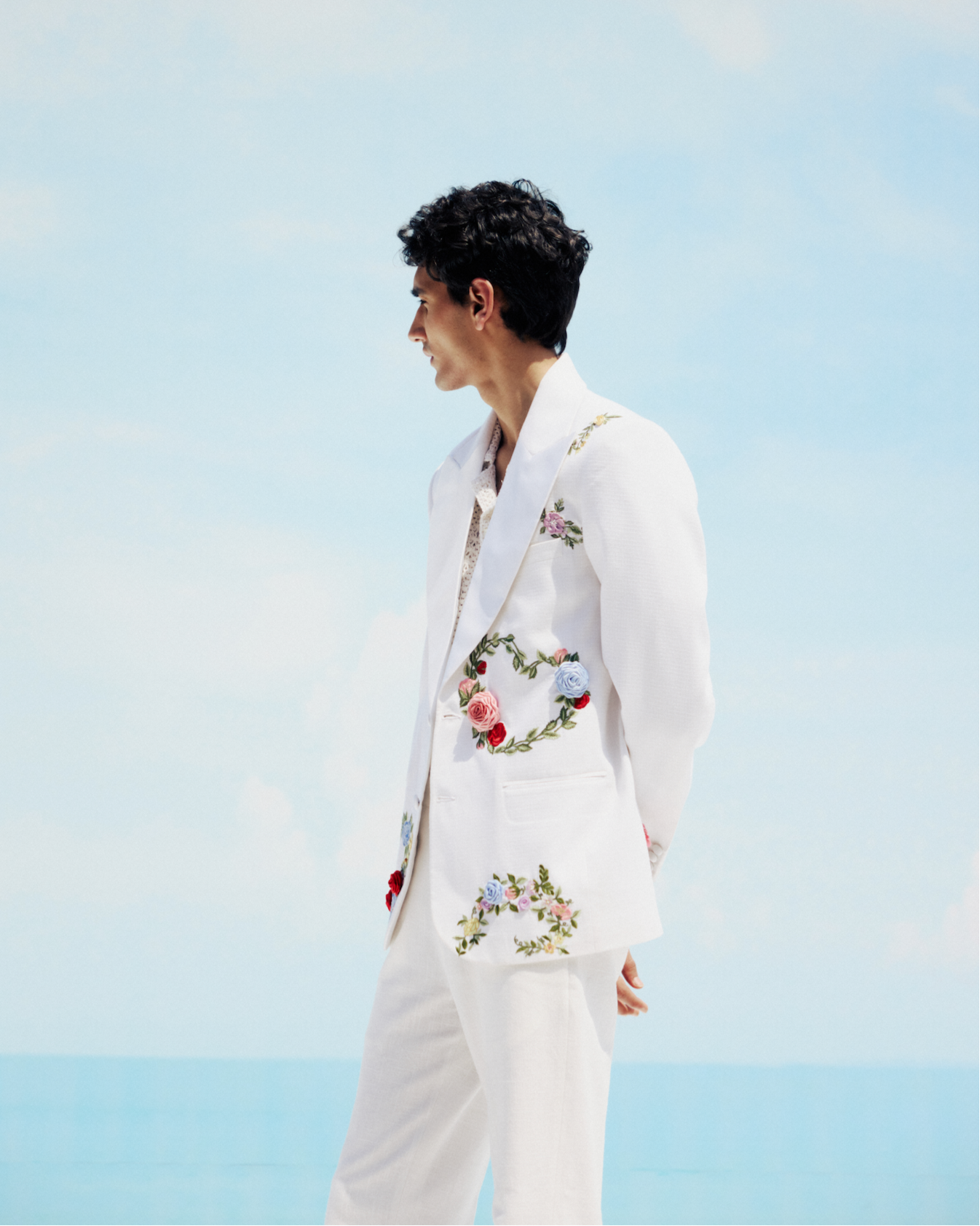 "Le fleur" hand embroidered blazer