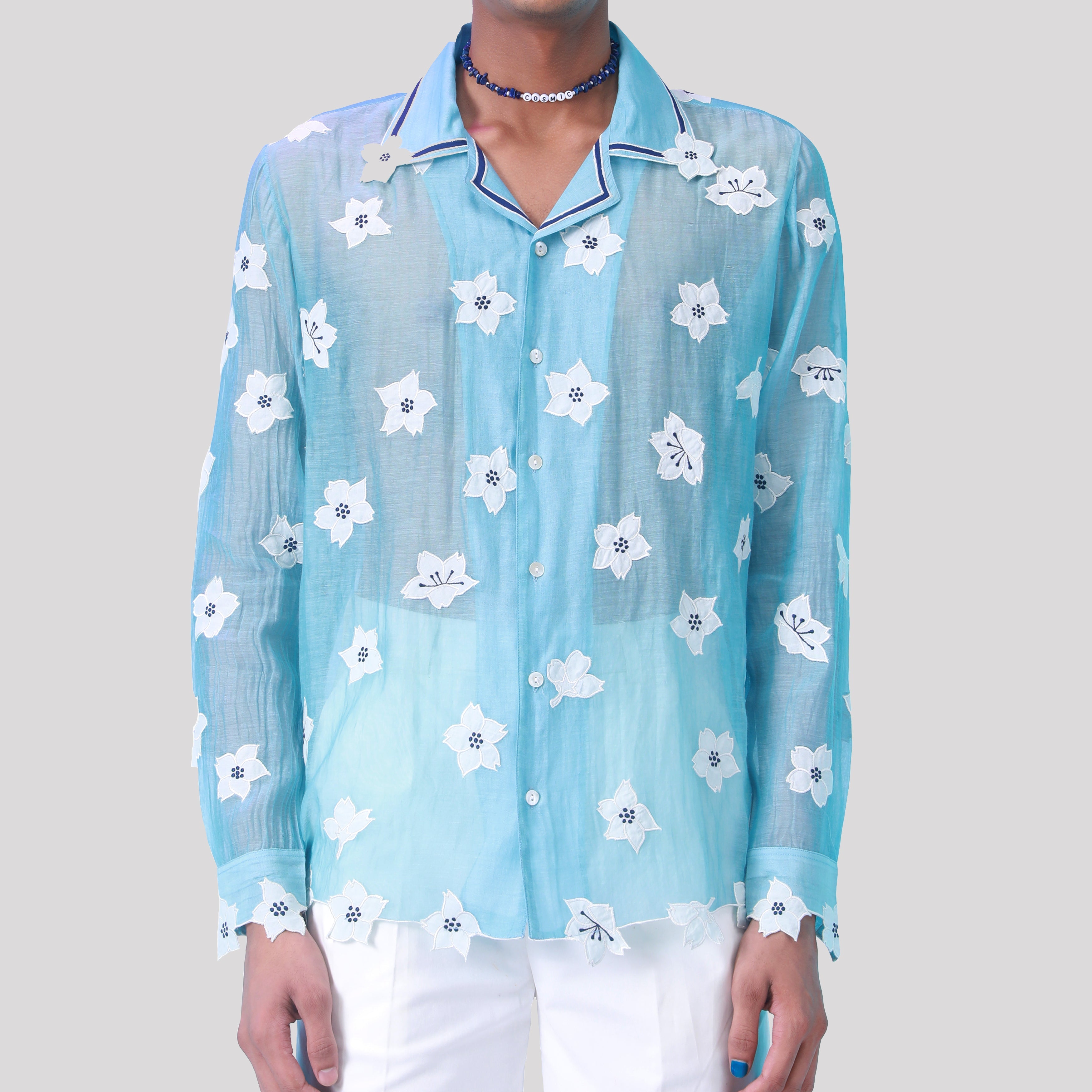 "Frozen Garden" Appliqué shirt