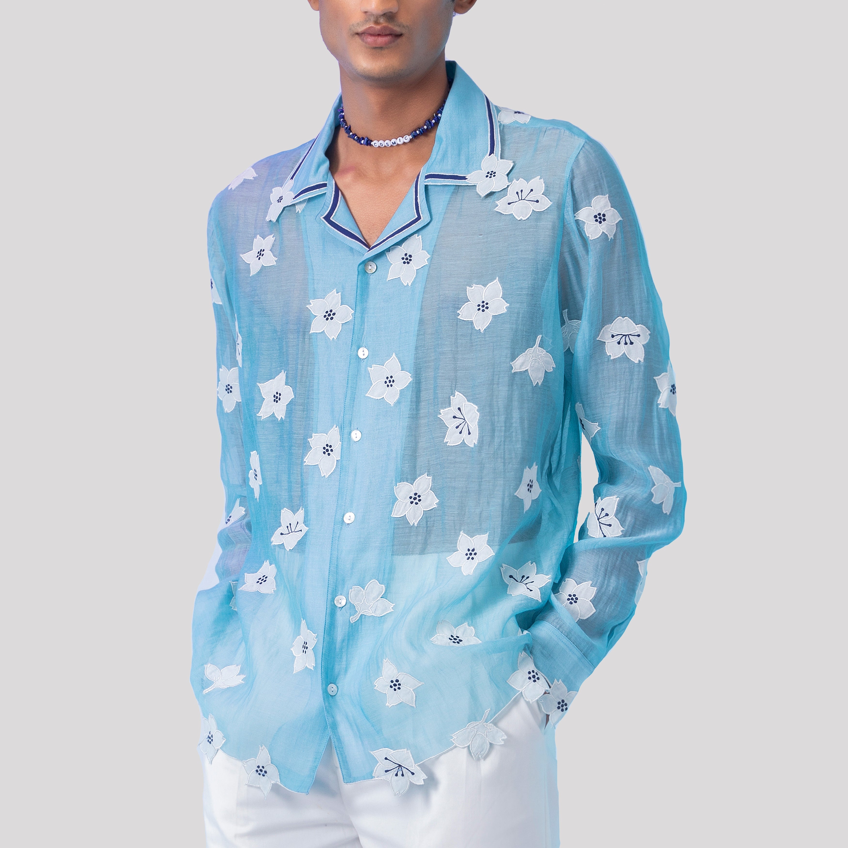 "Frozen Garden" Appliqué shirt