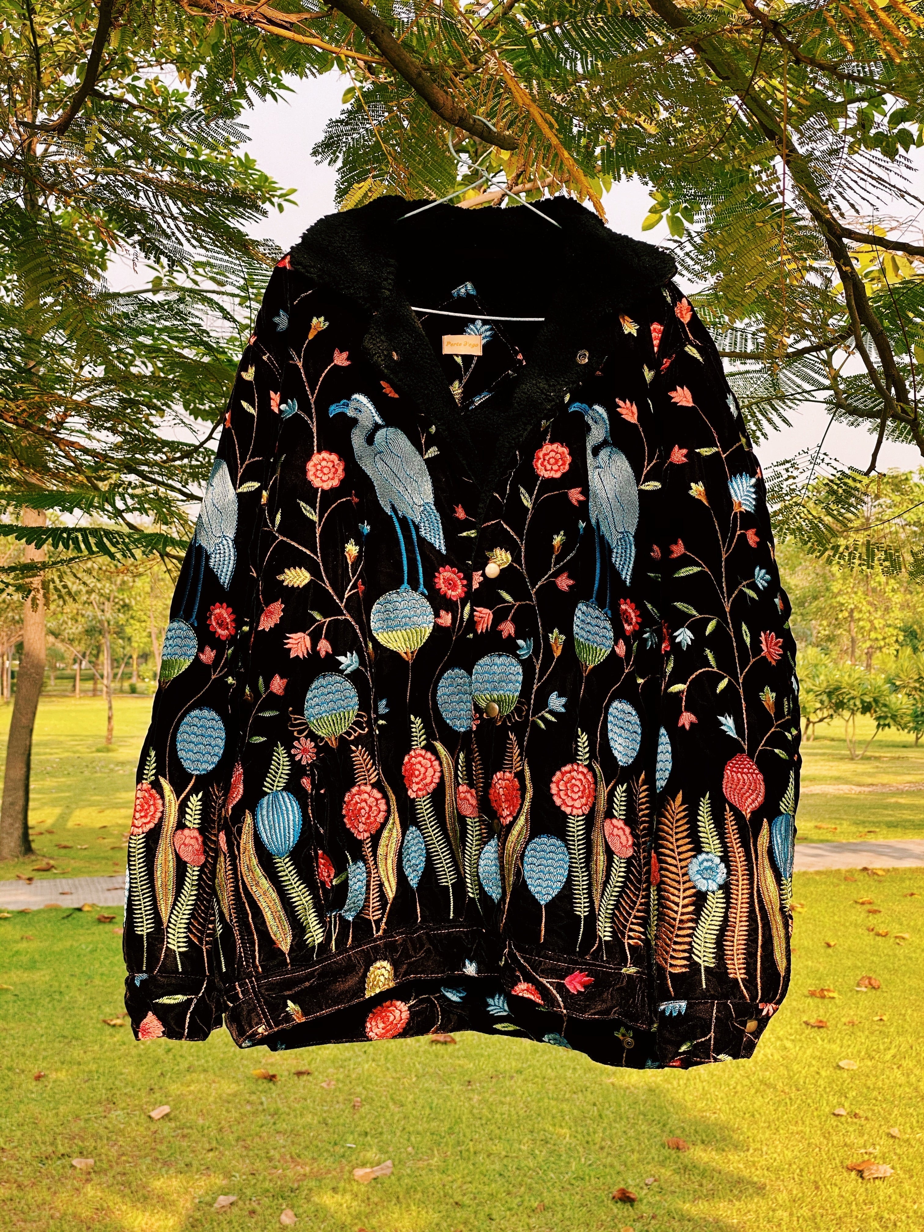 Spring Bloom vintage velvet jacket