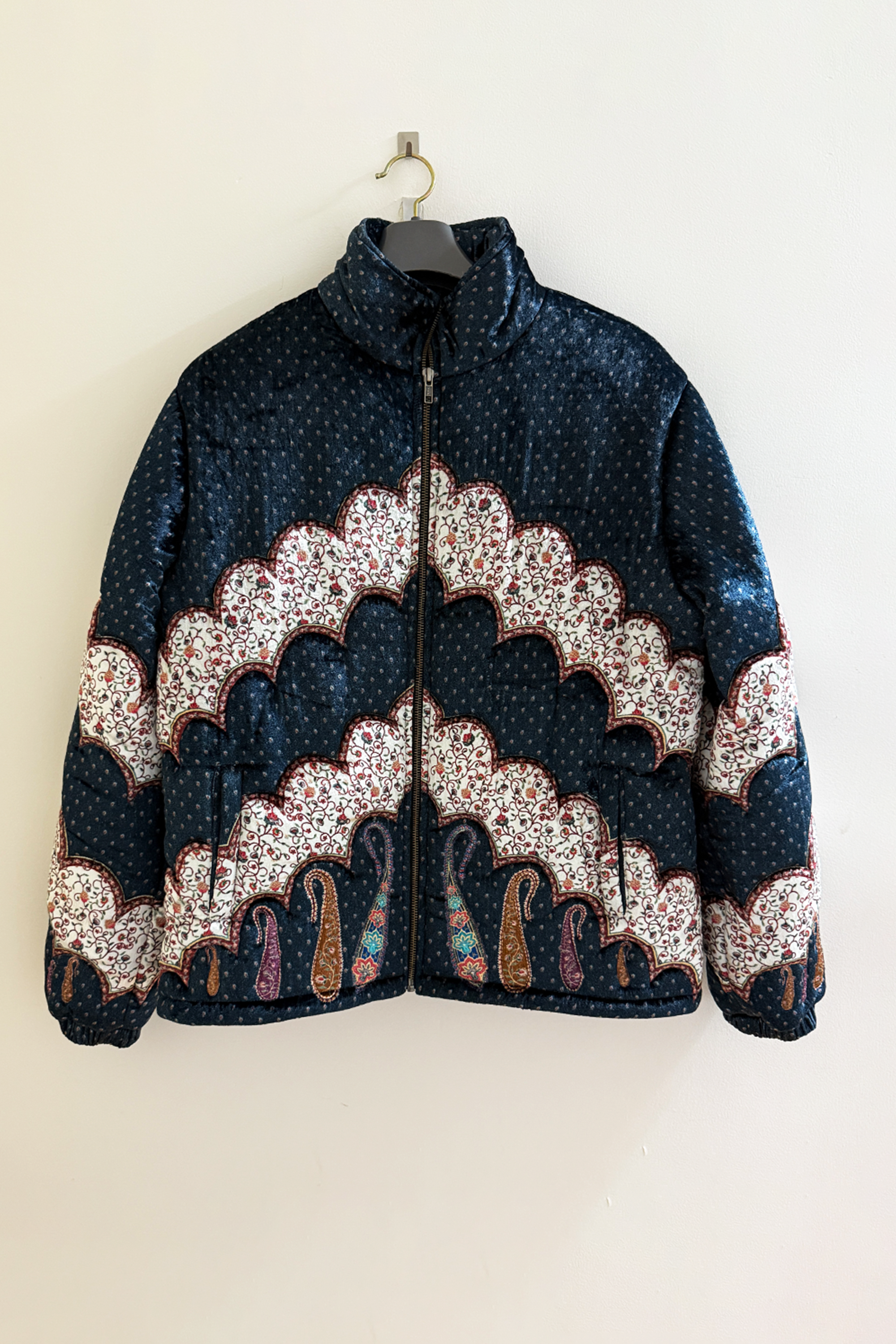 "Midnight paisley" quilted jacket