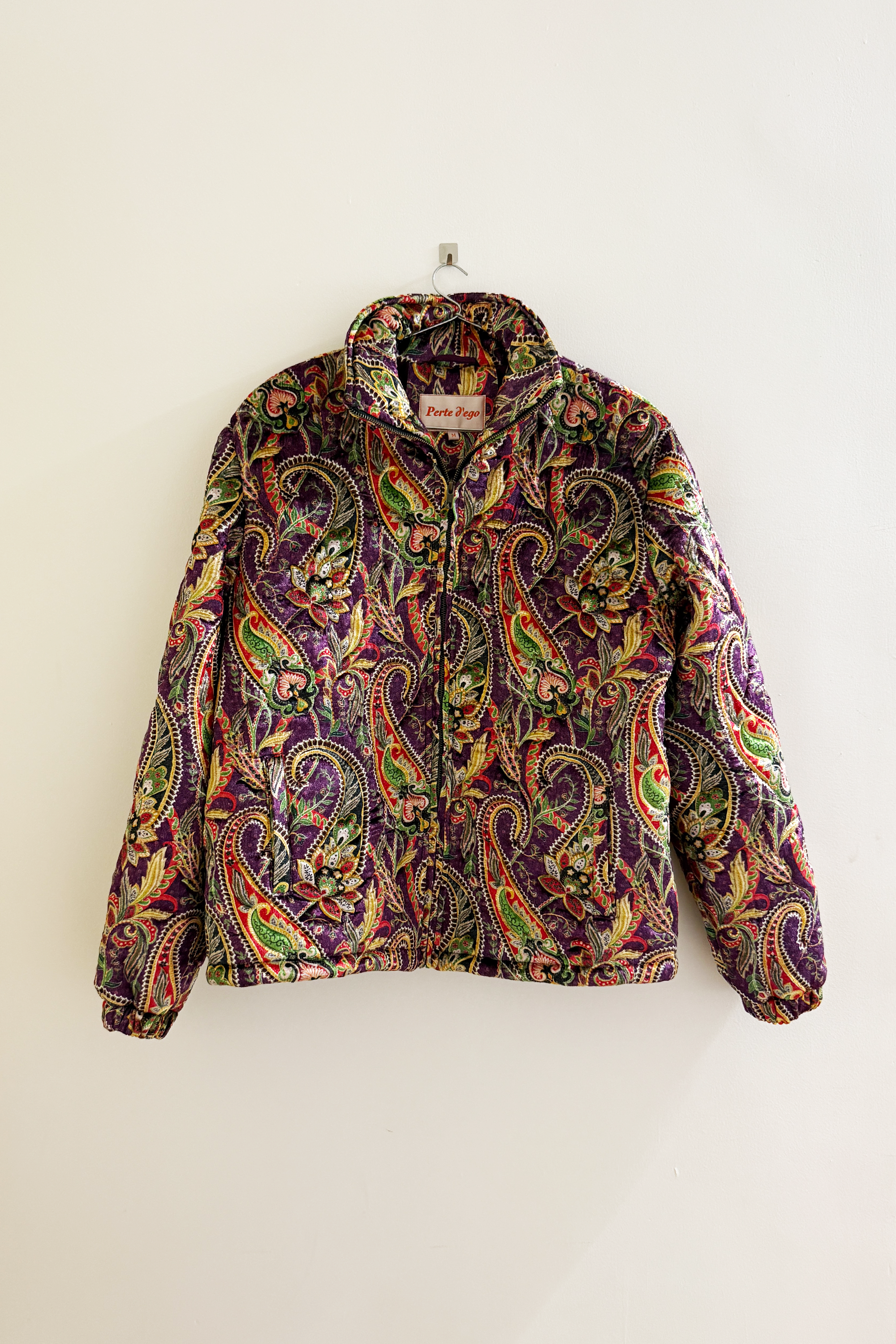 "Purple paisley" quilted jacket