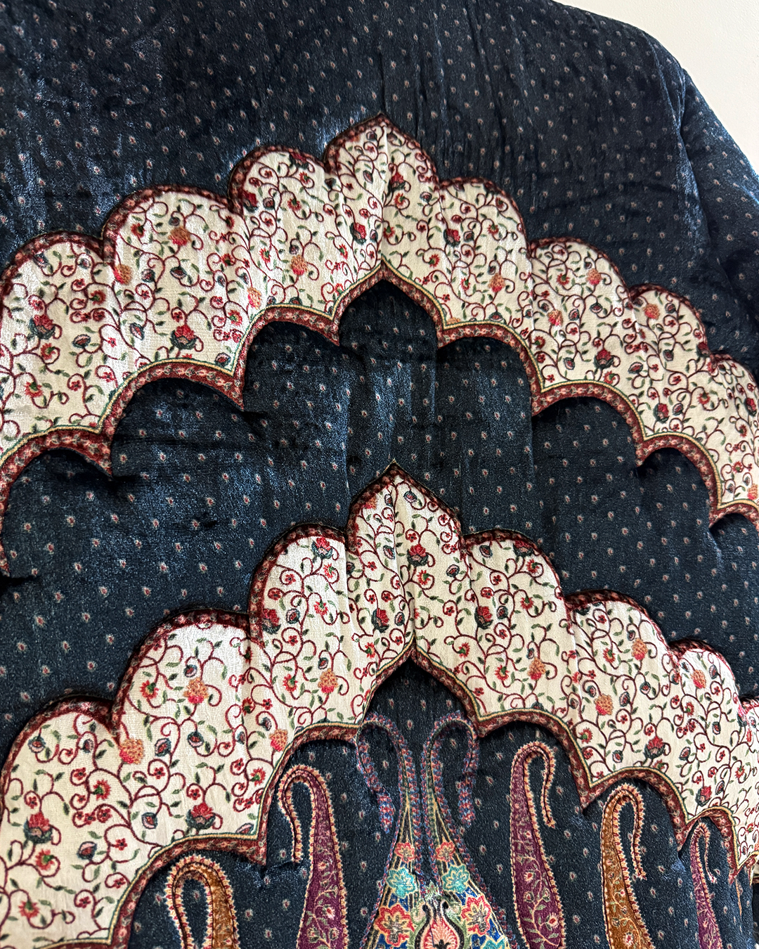 "Midnight paisley" quilted jacket