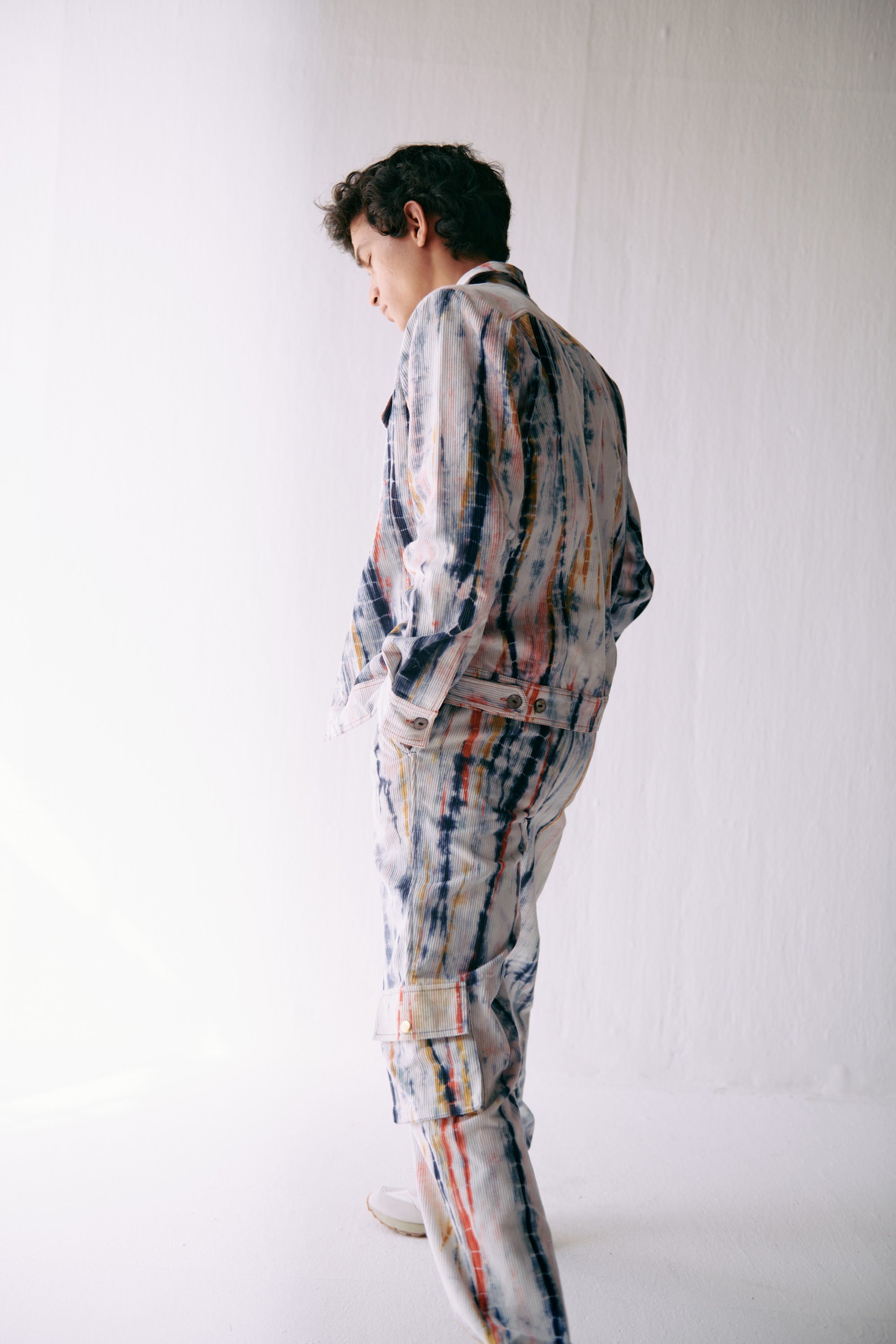 Multicolor shibori Cargo pants