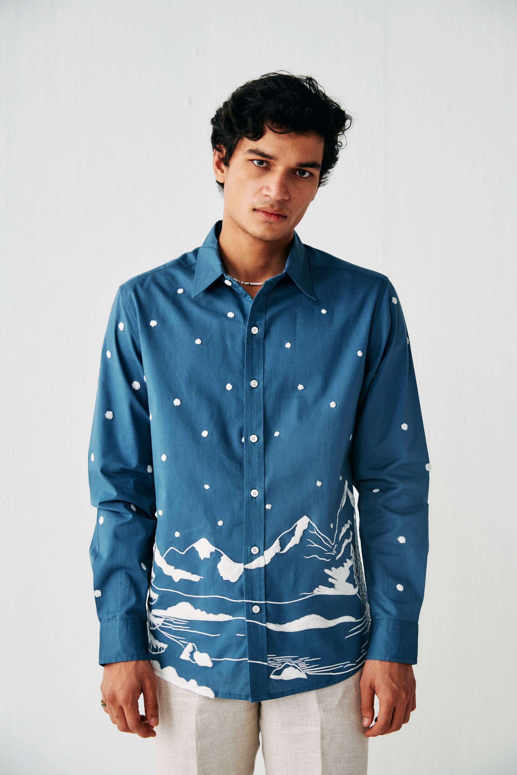 "Snow day" embroidered shirt